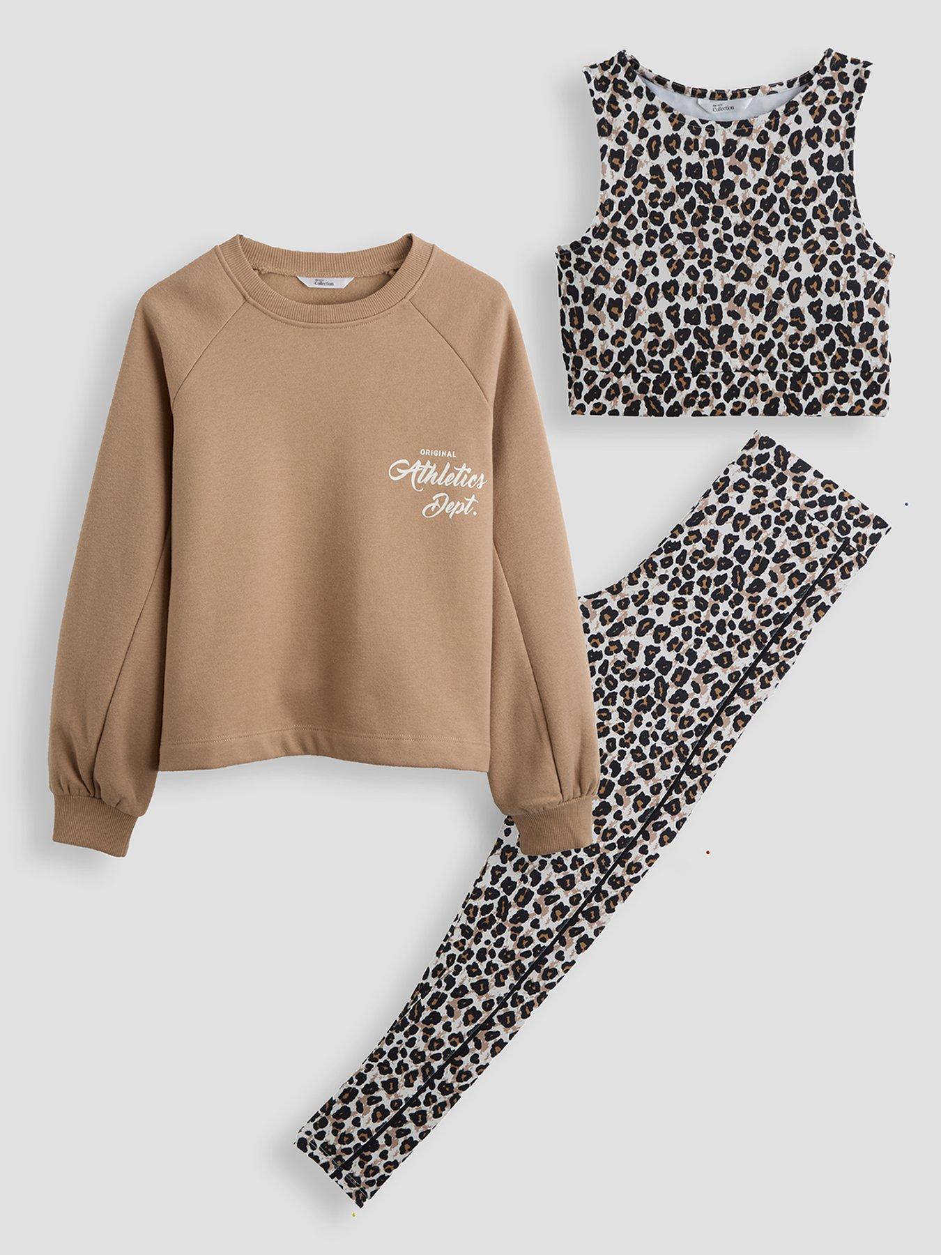 V by Very Girls Sportswear Crop Top And Legging Set With Seam Detail Hoody