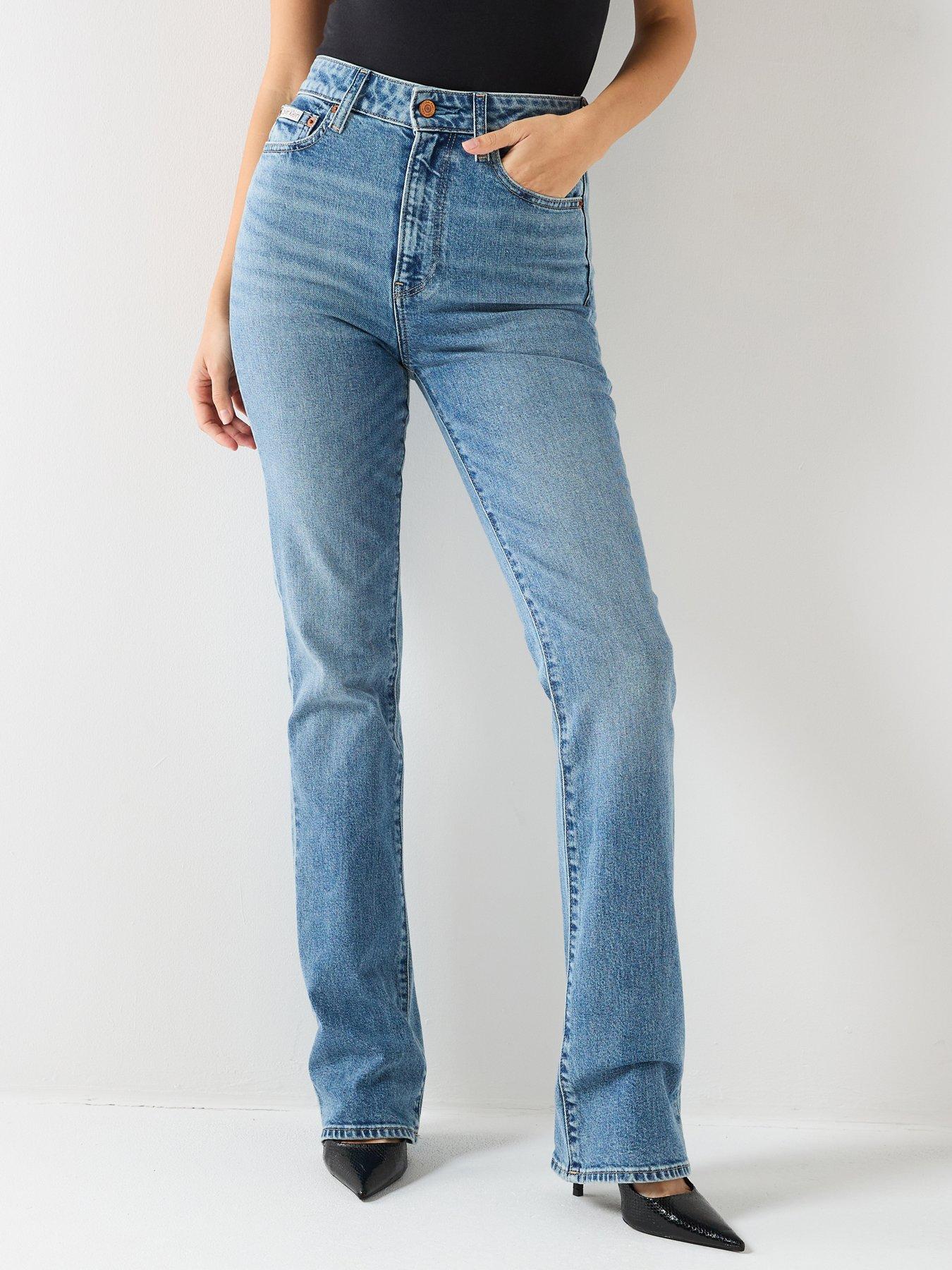 Calvin Klein Jeans Skinny Boot Cut Jeans, Blue, Size 34, Inside Leg 32, Women