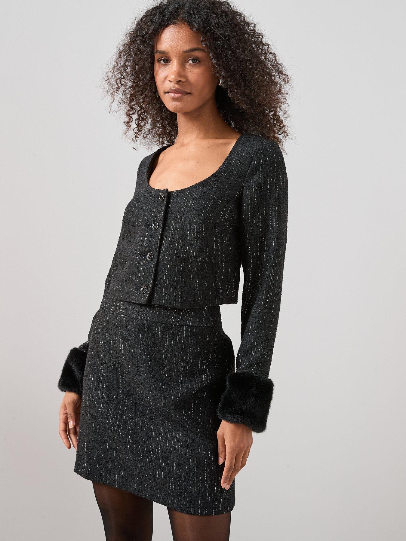Image 6 of 6 of The Very Collection Mini Skirt Co-Ord - Black