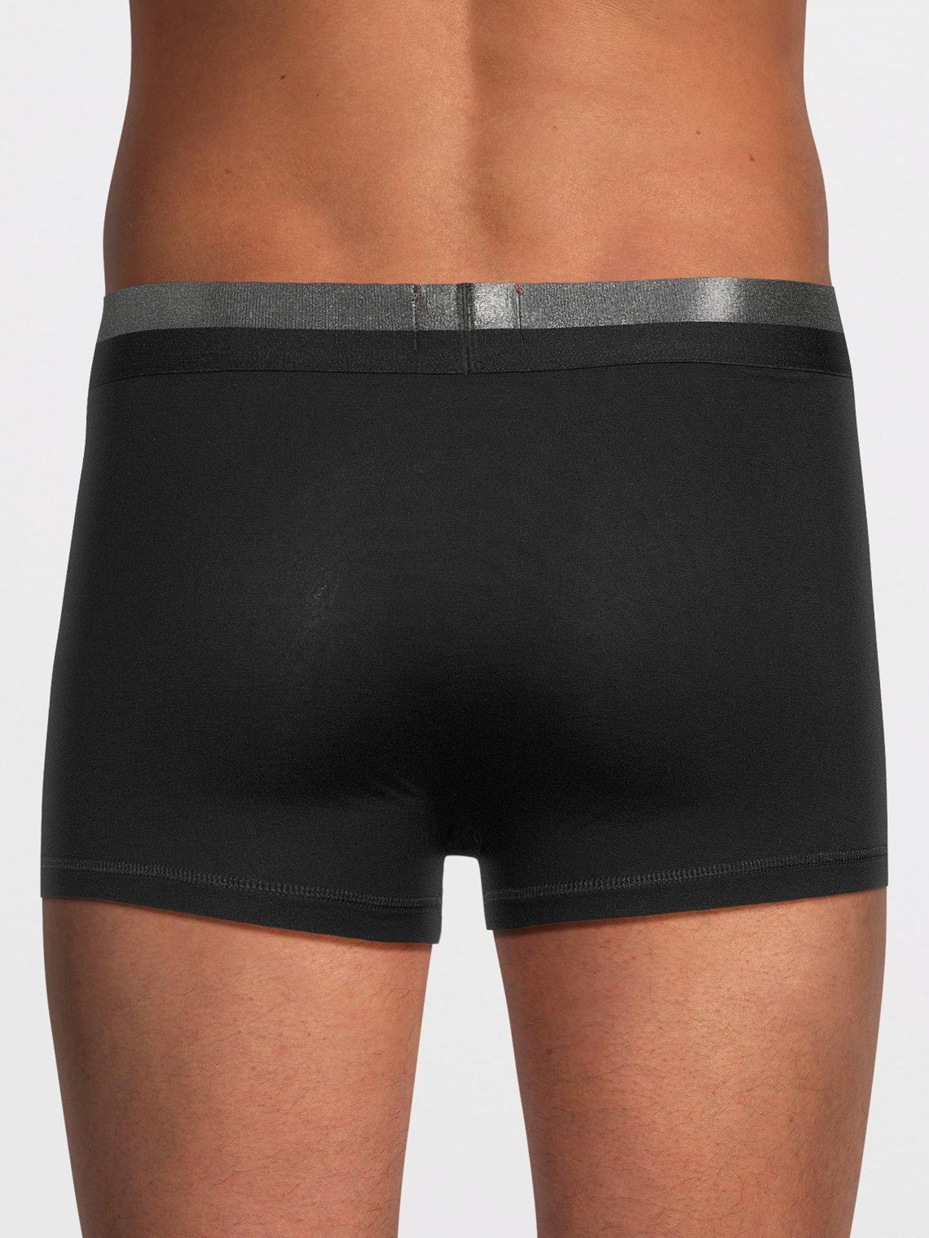 Image 3 of 3 of HUGO Bodywear 3 Pack Triplet Split Logo Trunks - Black