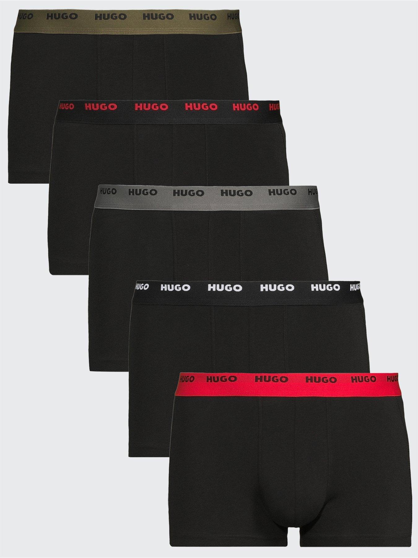 undefined Bodywear 5 Pack Triplet Contrast Waistband Trunks - Black