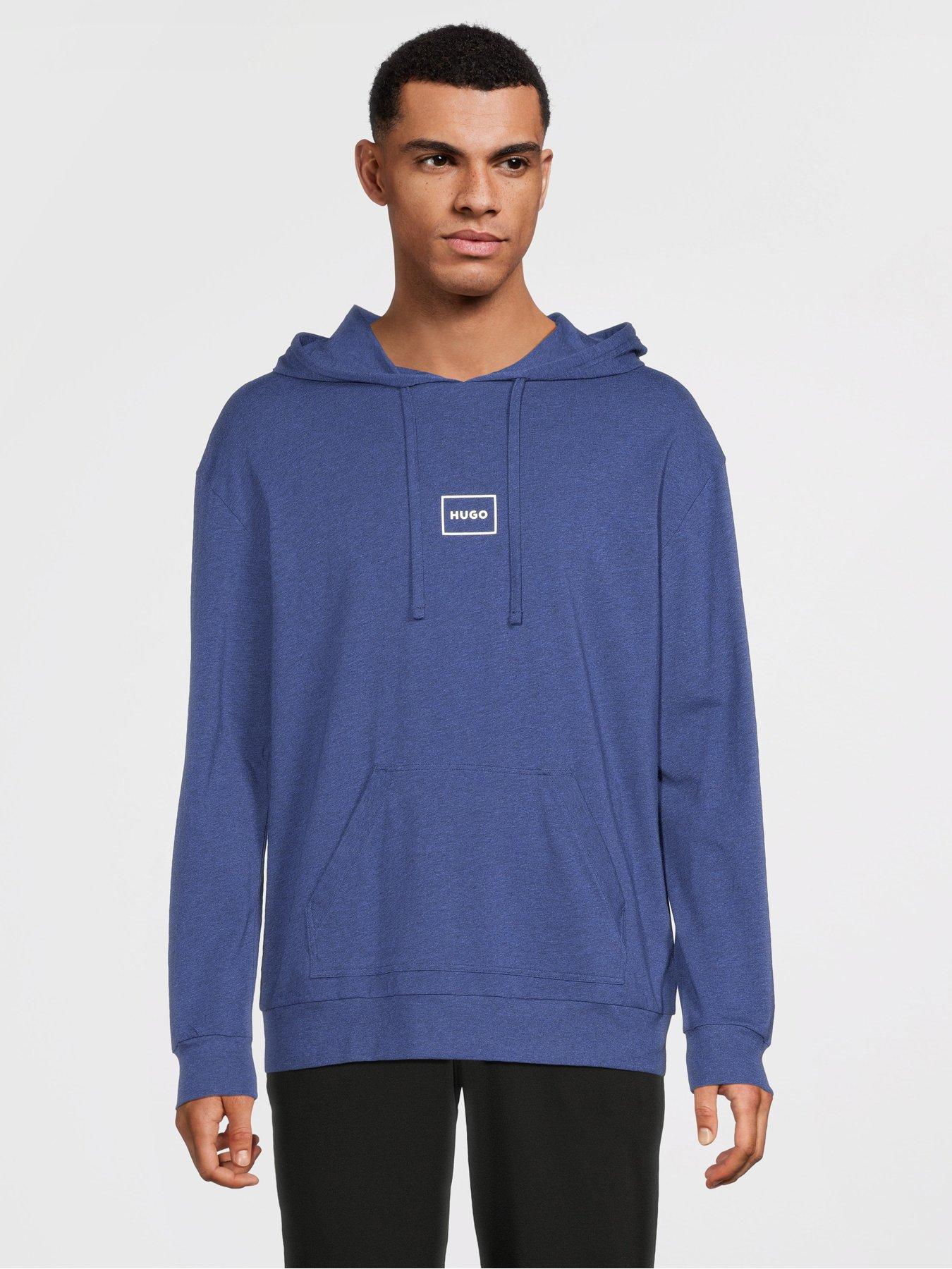 HUGO Laze Hoodie Relaxed Fit Loungewear Hoodie - Navy