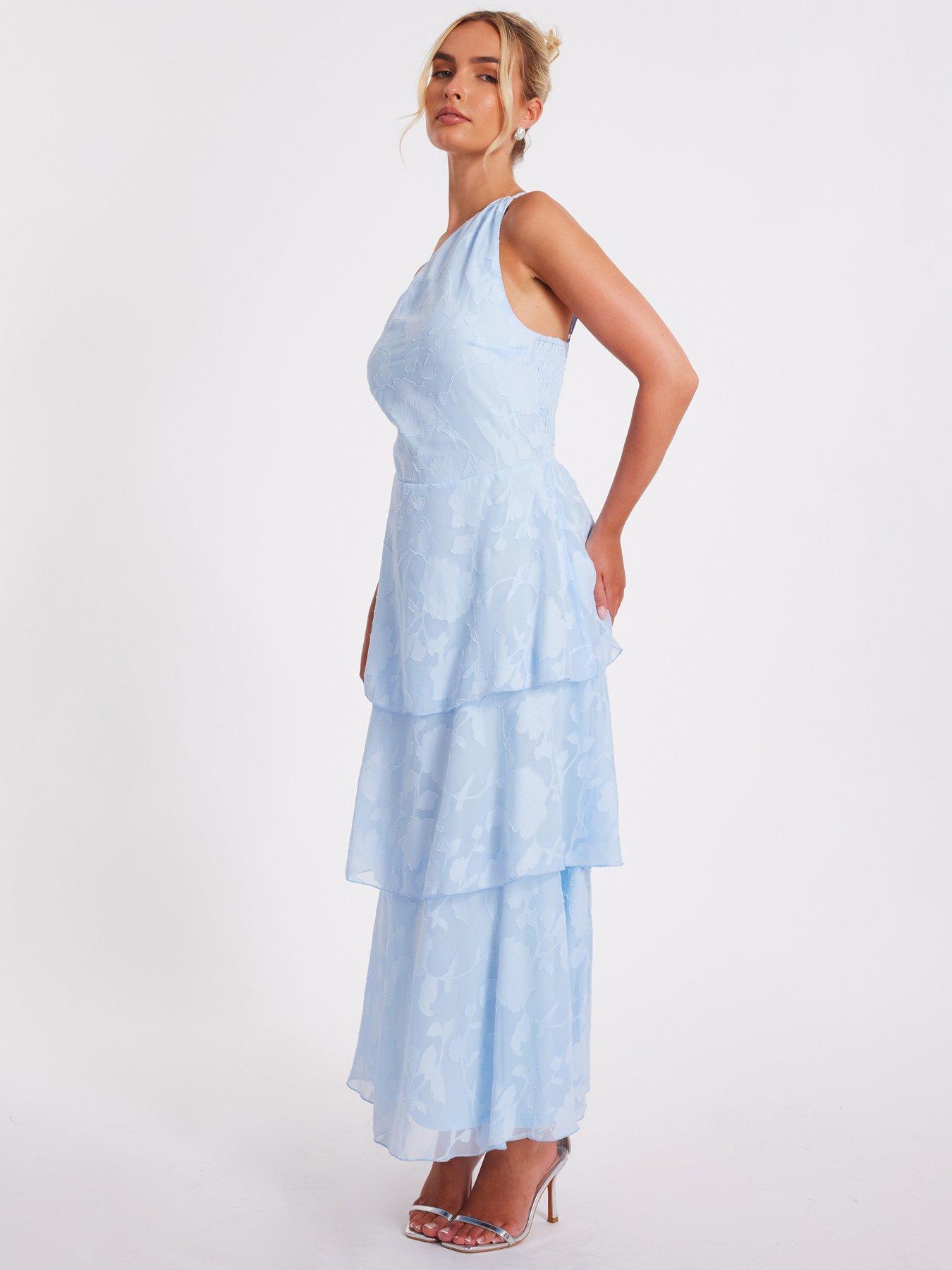Quiz Pale Blue Jacquard Maxi Dress | Very