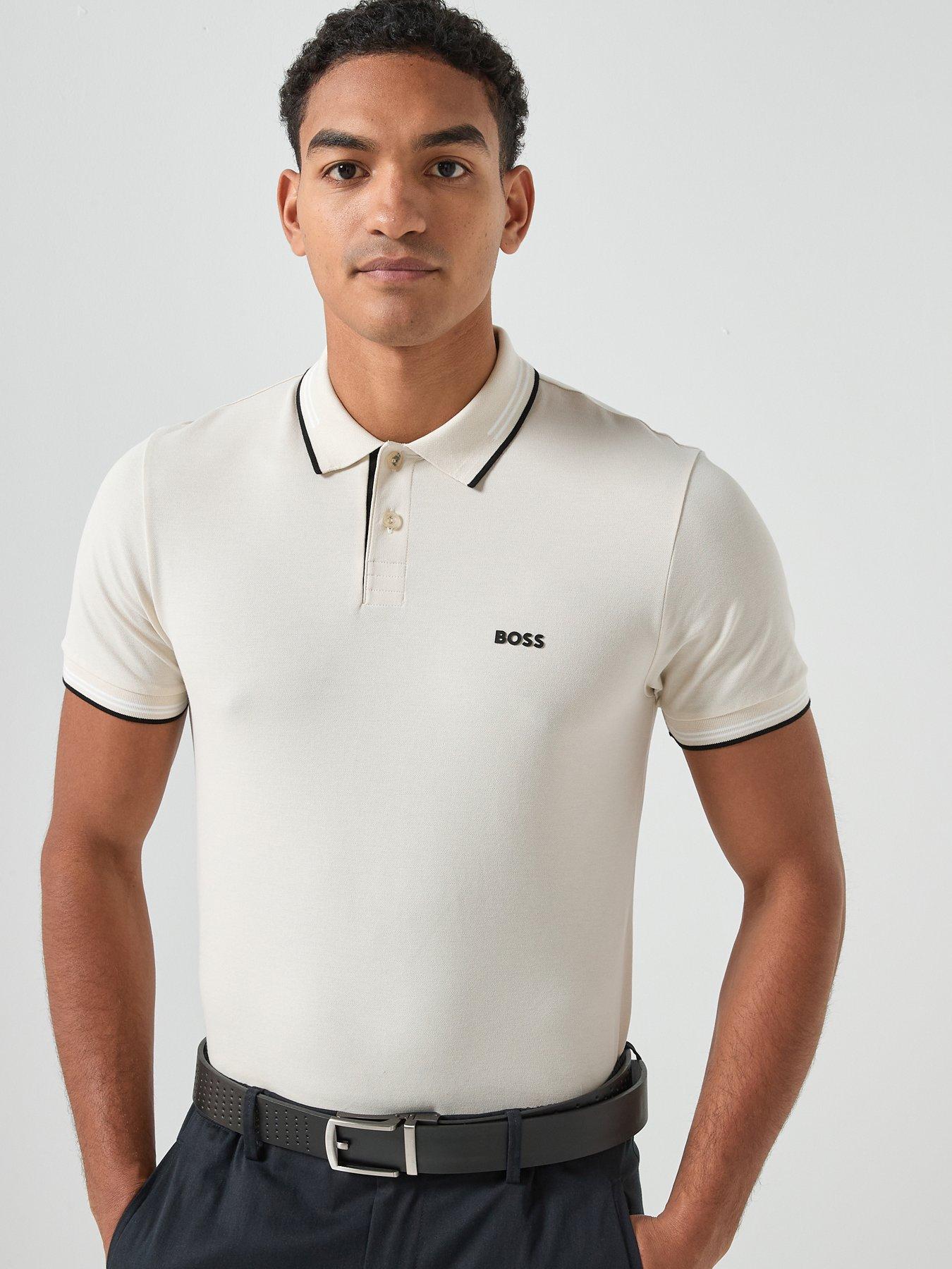 BOSS Mens Golf Paul Polo, White, Size Xl, Men