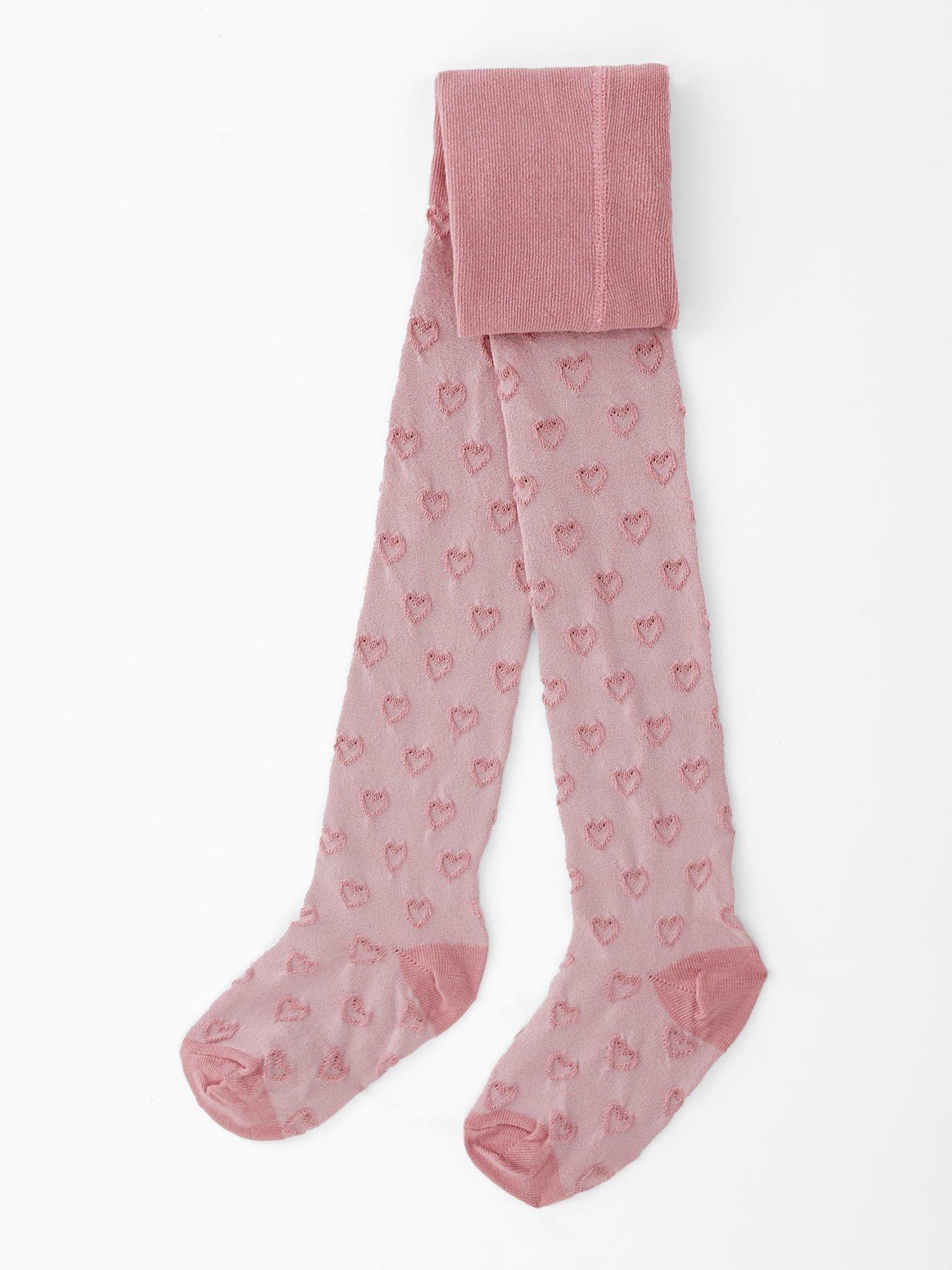 The Very Collection Girls Heart Tights - Pink