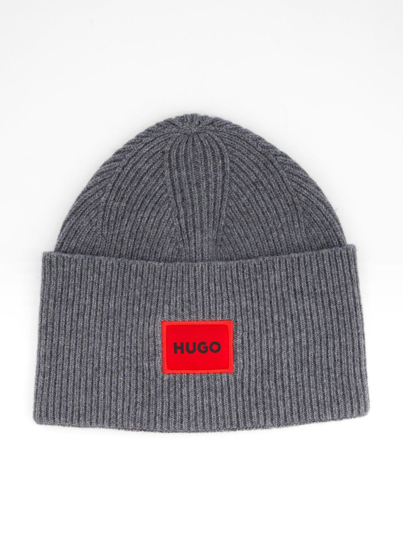 HUGO Xaff 6 Logo Beanie Hat - Dark Grey