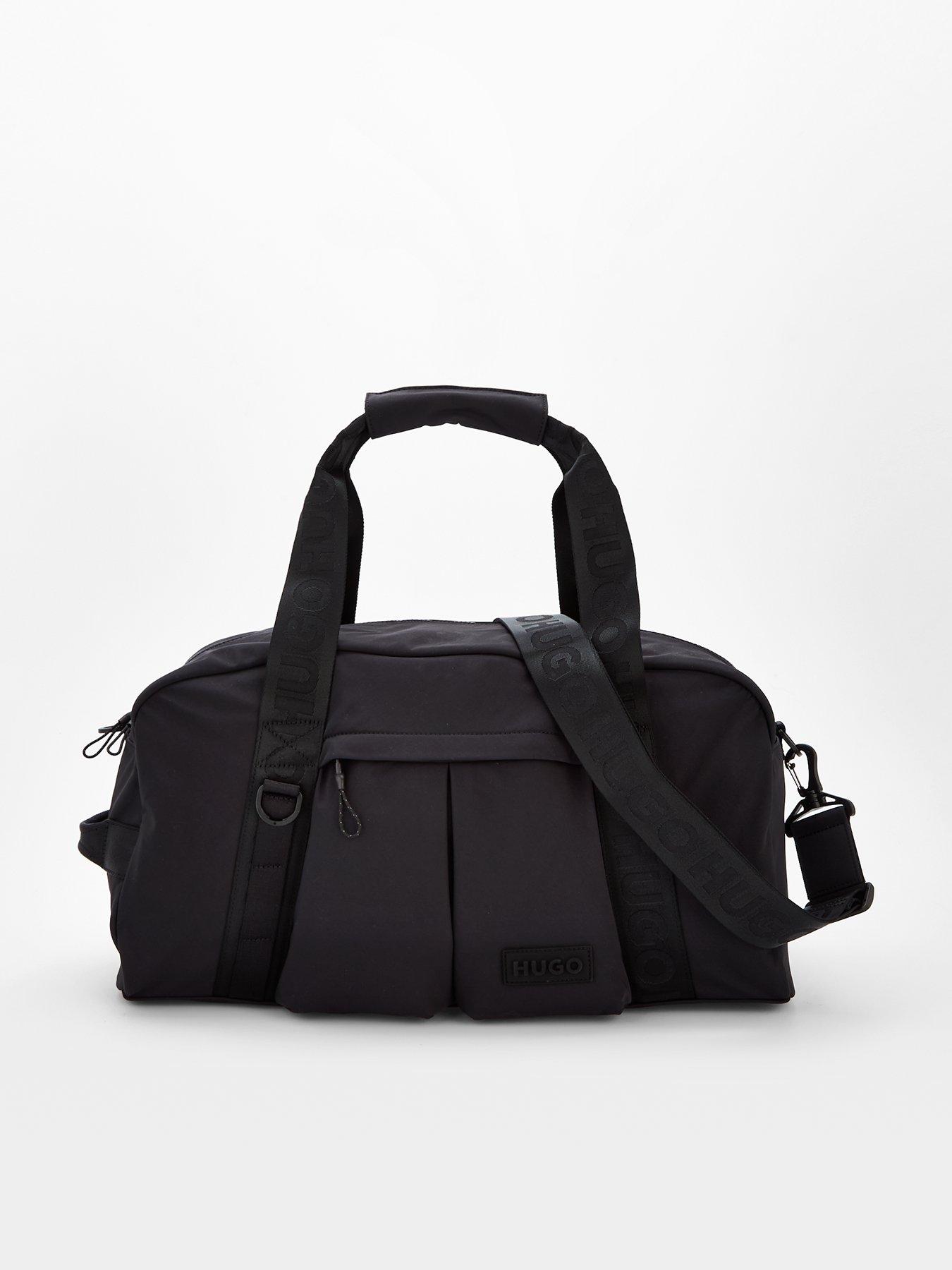 HUGO Lightweight Holdall with 3D Logo Patch - Black