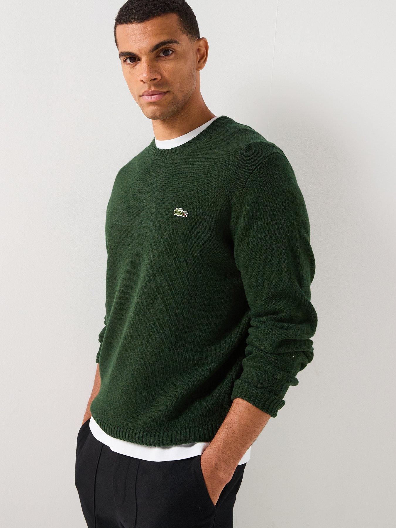 Image 1 of 6 of Lacoste Knitted Crew Jumper &nbsp;- Green