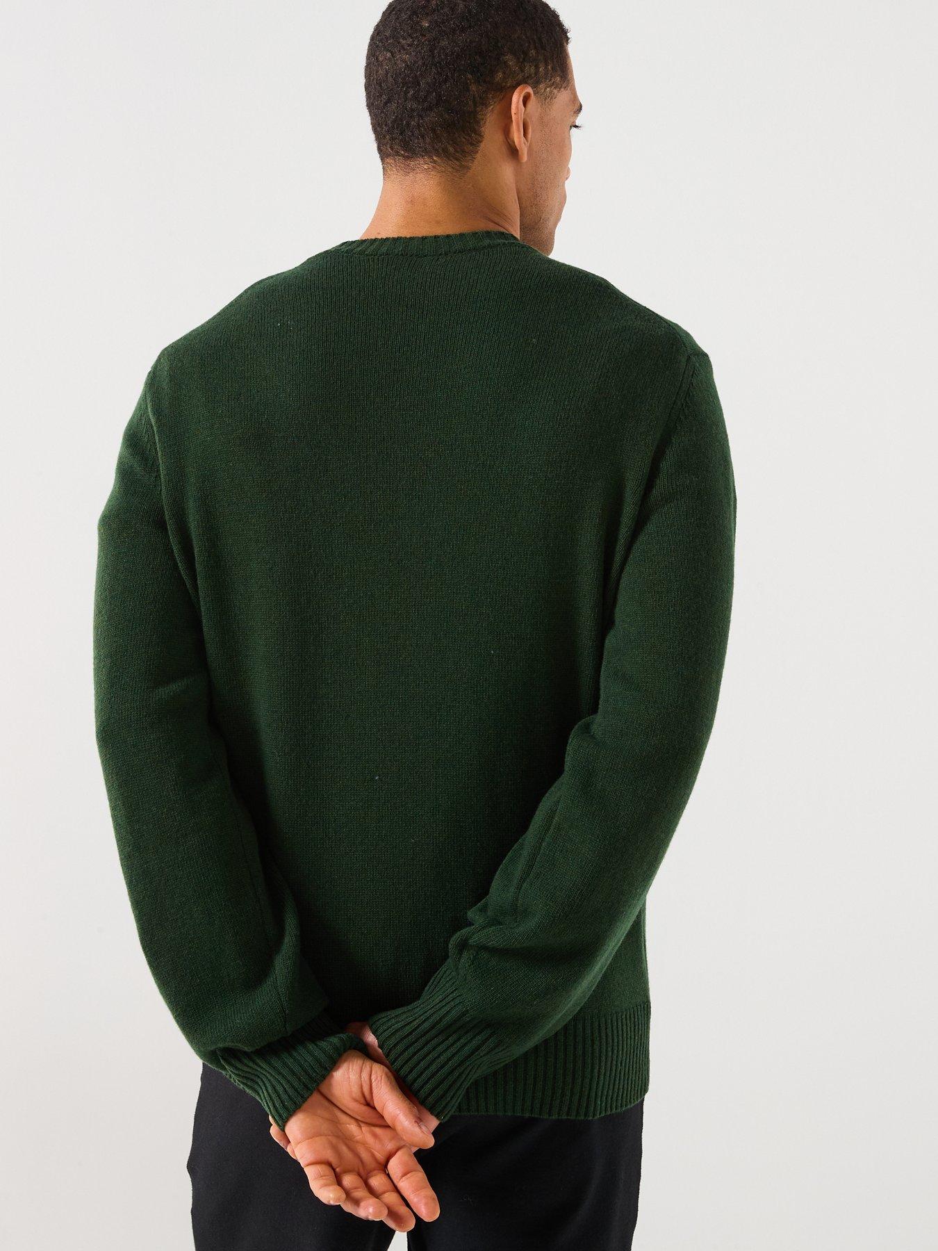 Image 2 of 6 of Lacoste Knitted Crew Jumper &nbsp;- Green