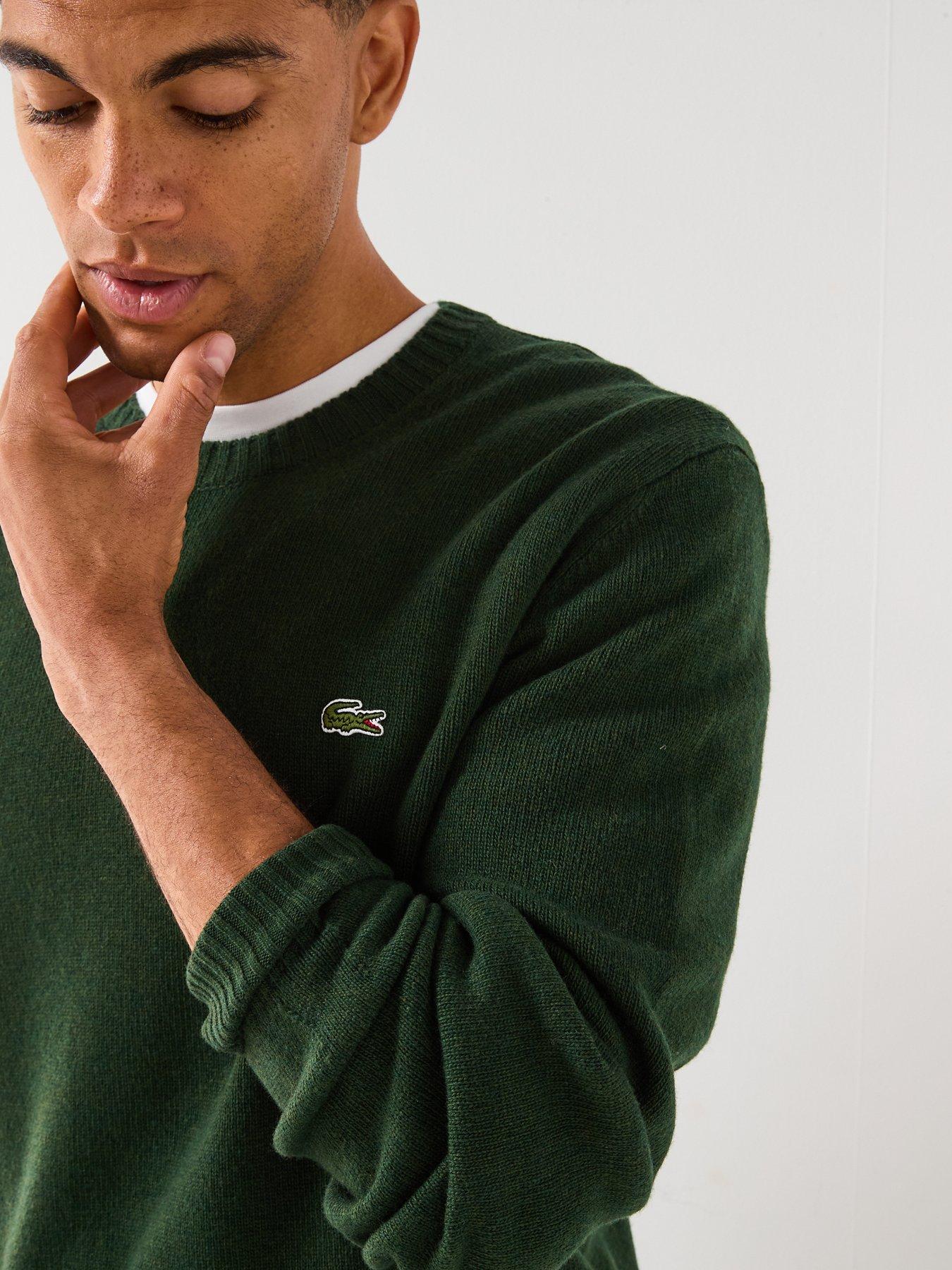 Image 4 of 6 of Lacoste Knitted Crew Jumper &nbsp;- Green
