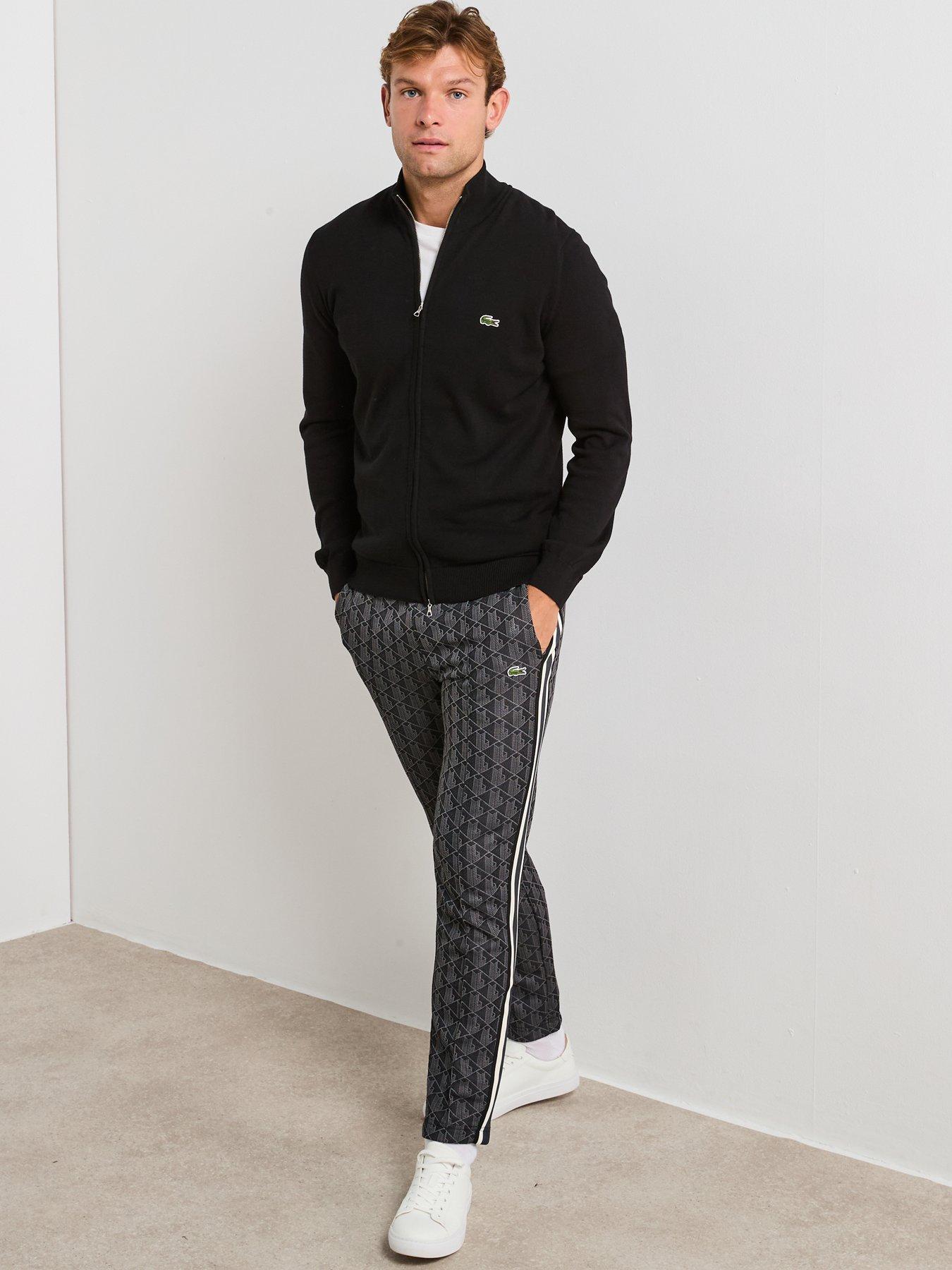 Image 3 of 6 of Lacoste Full Zip Regular Fit High Neck Knitted Jumper- Black