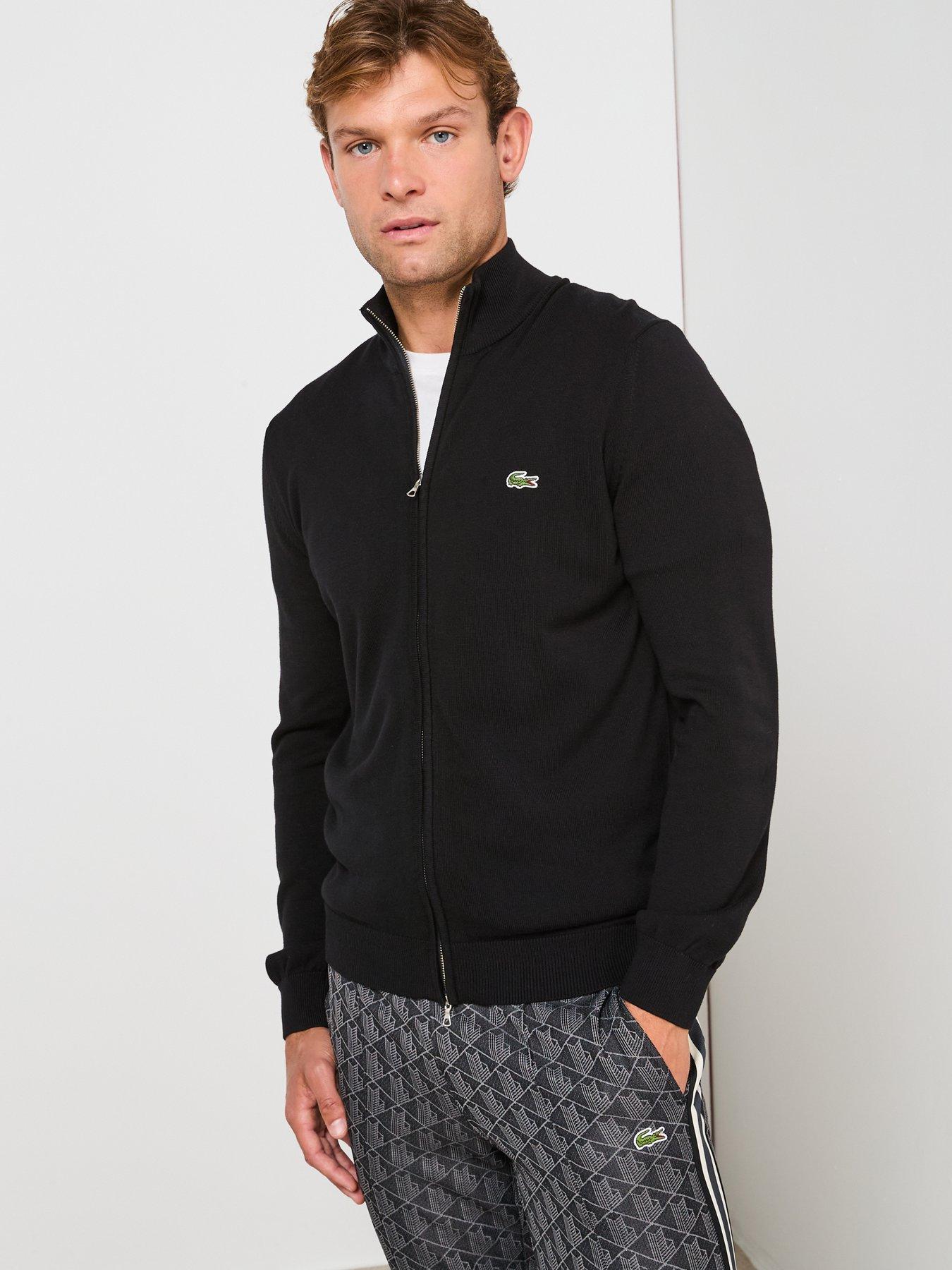 Image 5 of 6 of Lacoste Full Zip Regular Fit High Neck Knitted Jumper- Black