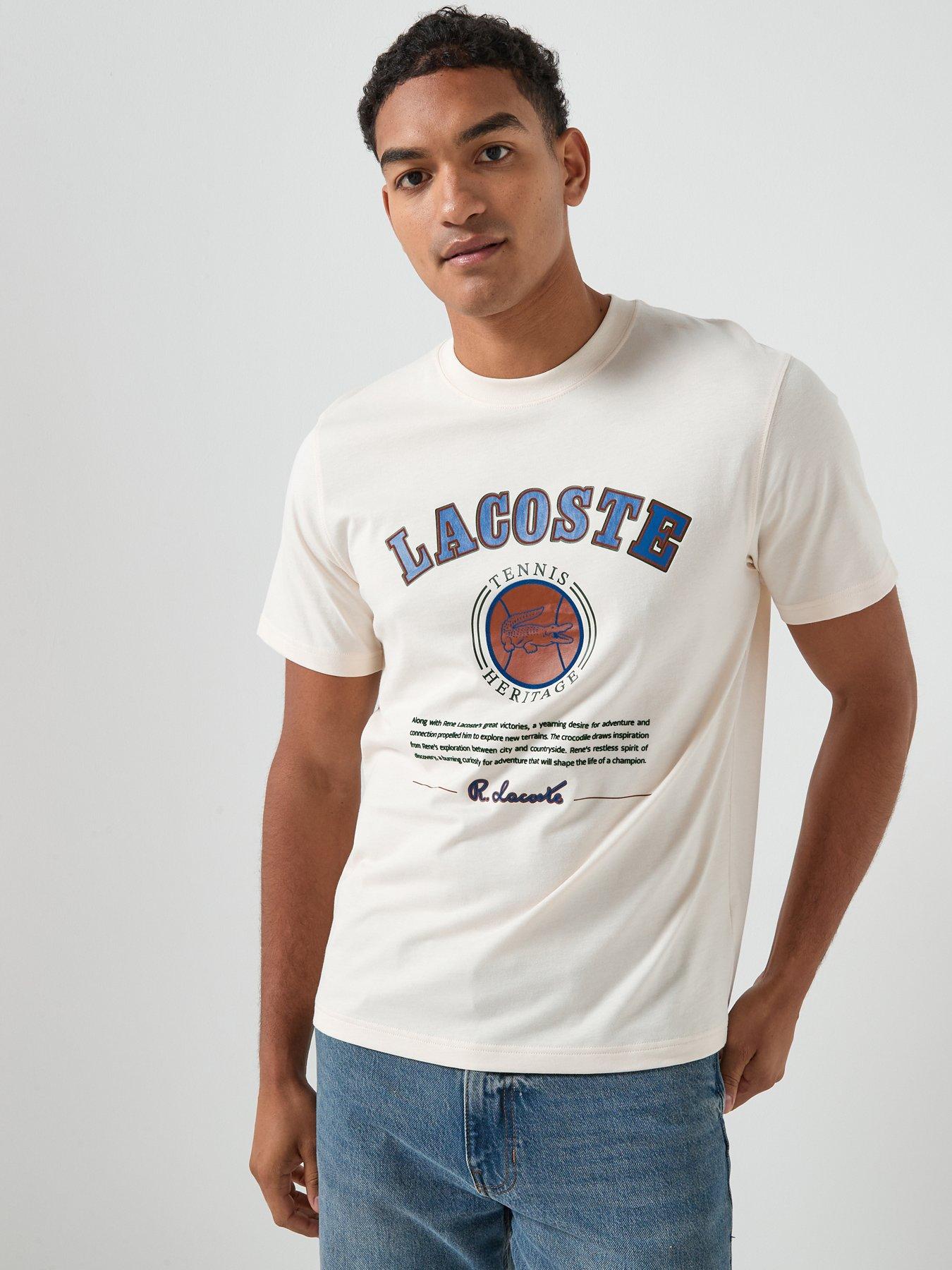 Lacoste Regular Fit Printed Jersey T-shirt - Cream