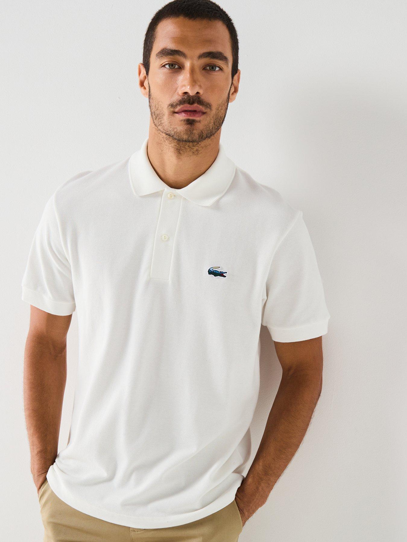 Lacoste Lacoste Landscape Crocodile Short Sleeve Polo Shirt- White