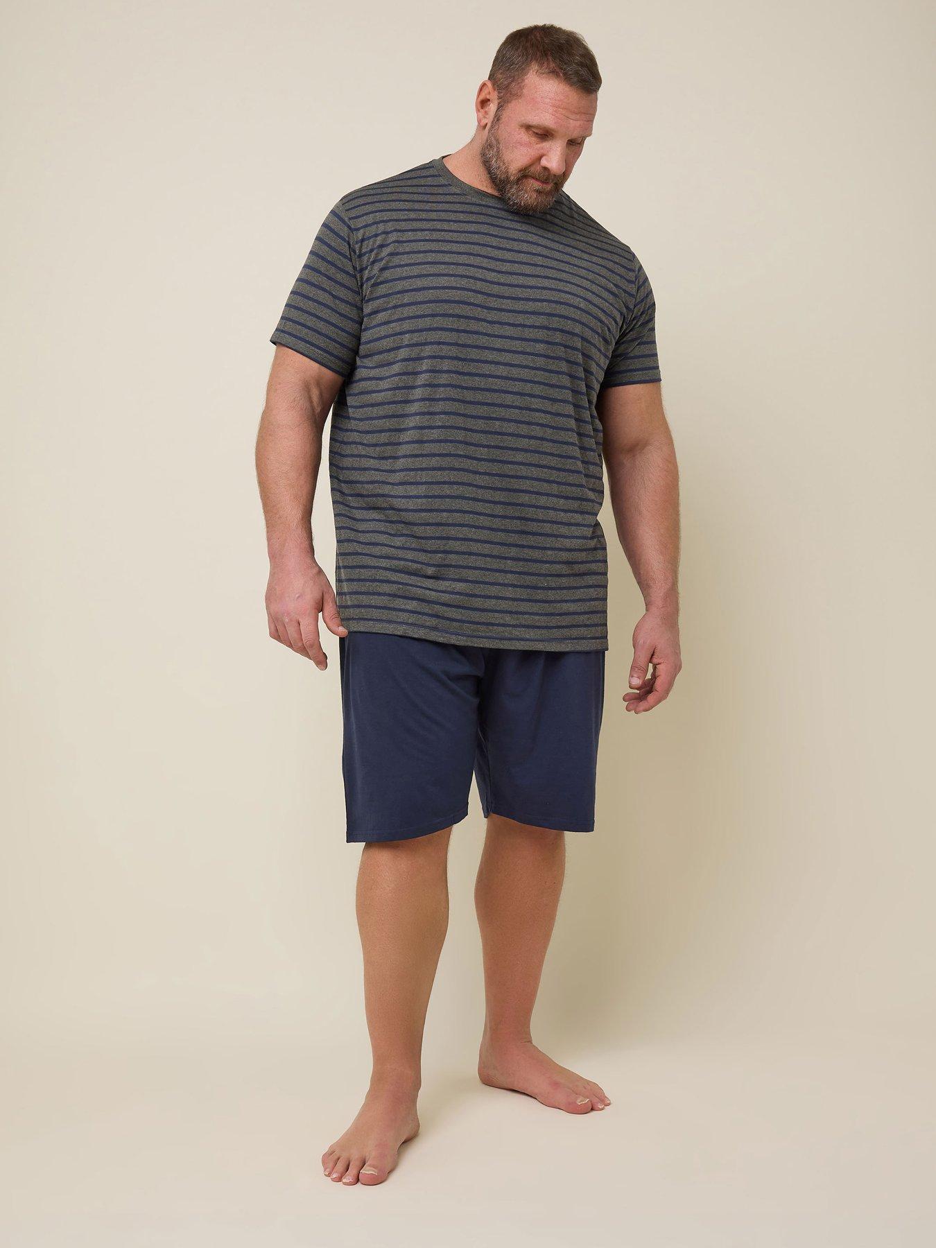 undefined Stripe Pyjama Set - Grey