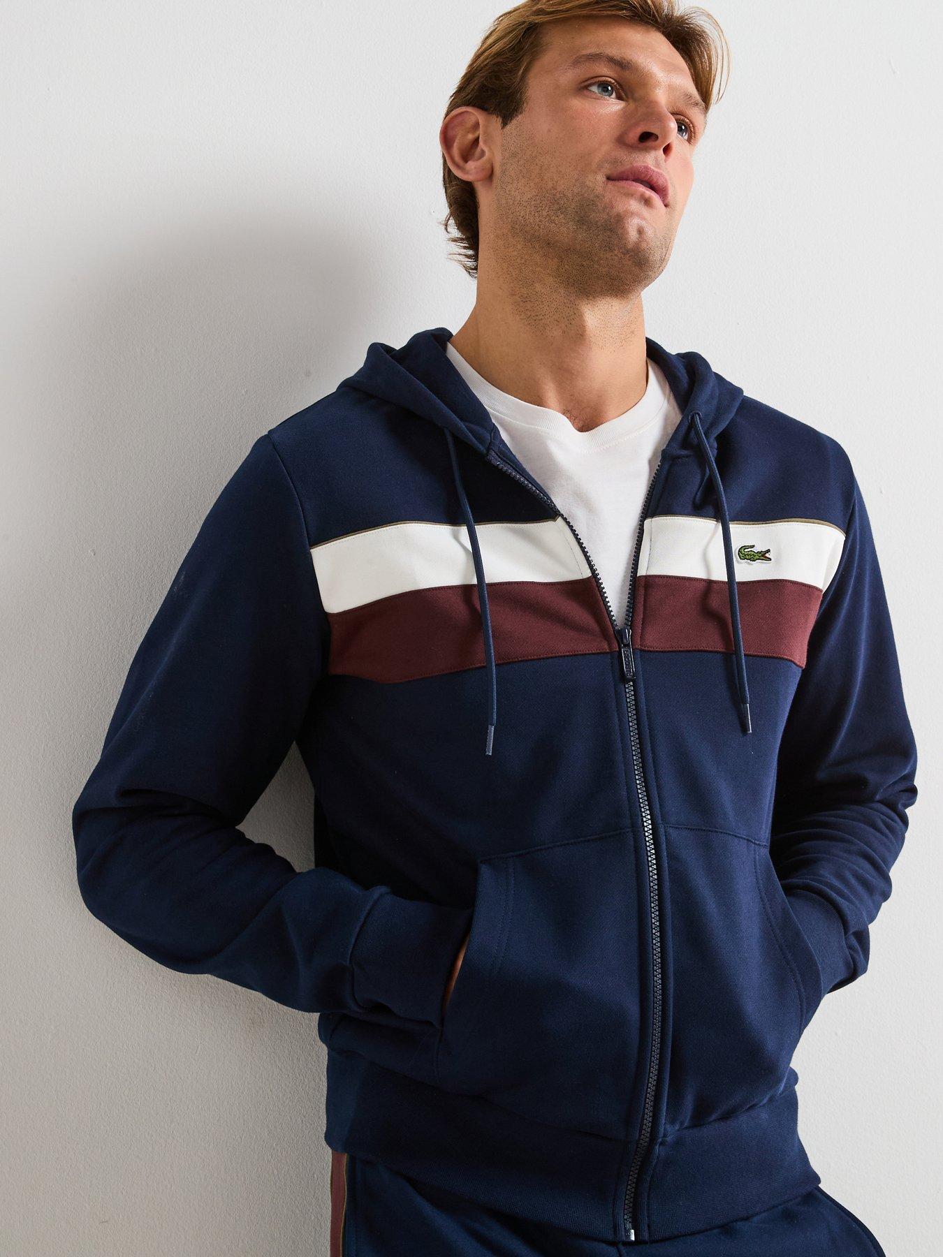 undefined Zipped Colour Block Hoodie - Navy