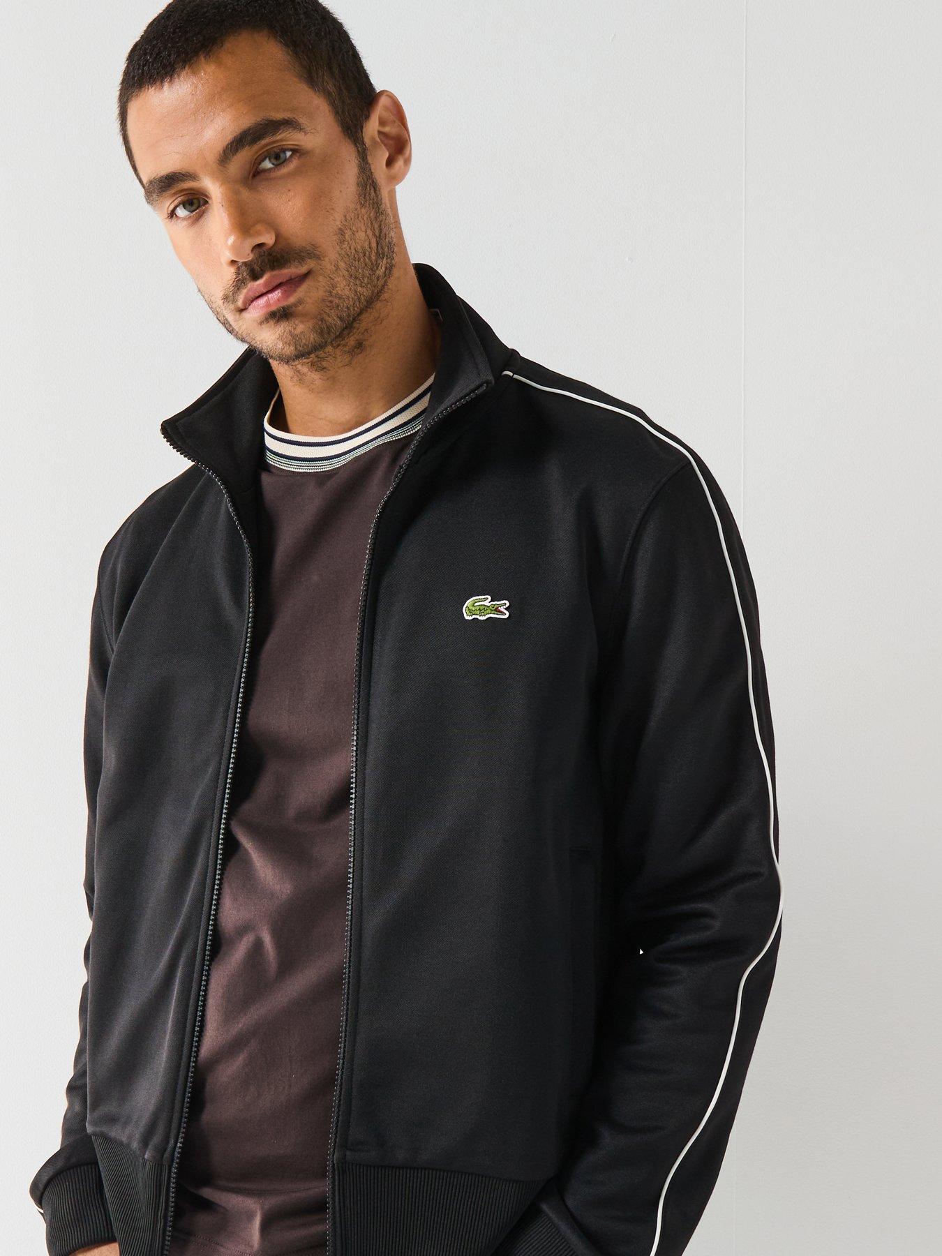 undefined Lacoste Paris Piqué Zip Front Track Top- Black