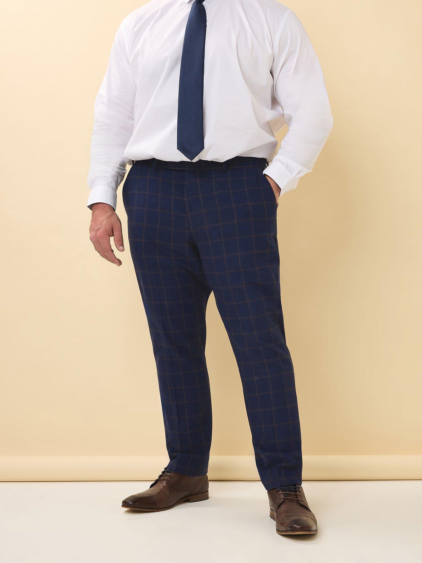 undefined Tweed Suit Trouser 31" - Blue