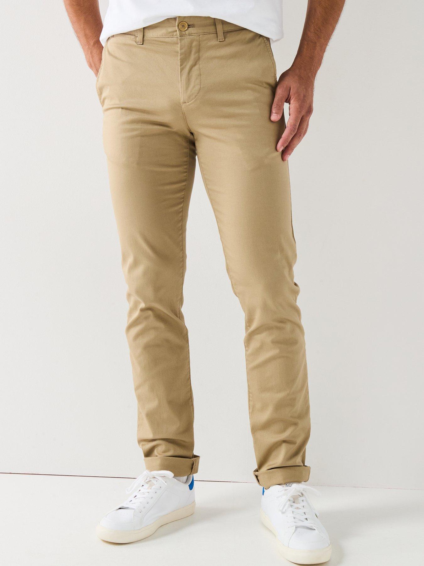 undefined Lacoste Slim Fit Stretch Cotton Chino Trousers- Beige