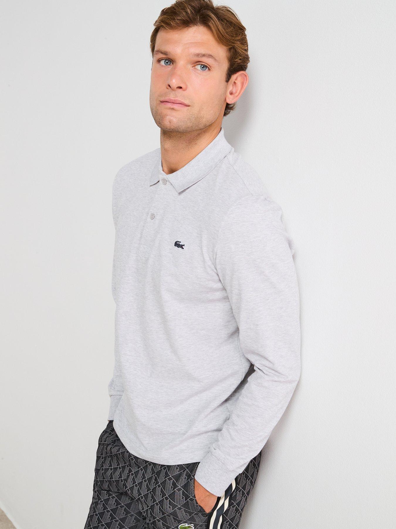 undefined Ottoman Long Sleeve Polo Shirt- Grey