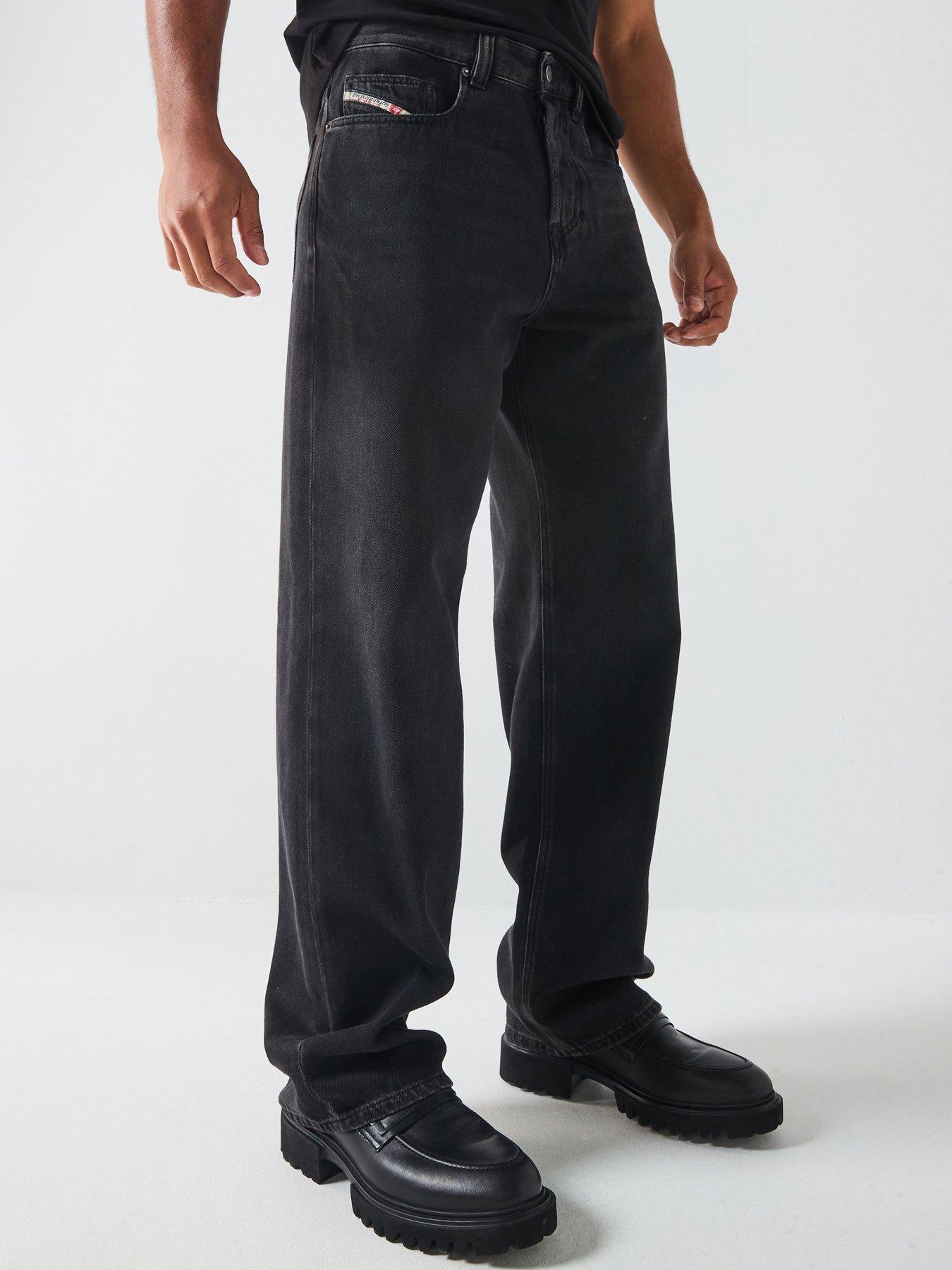 Diesel D-Macro Baggy Loose Fit Jeans, Black, Size 36, Men