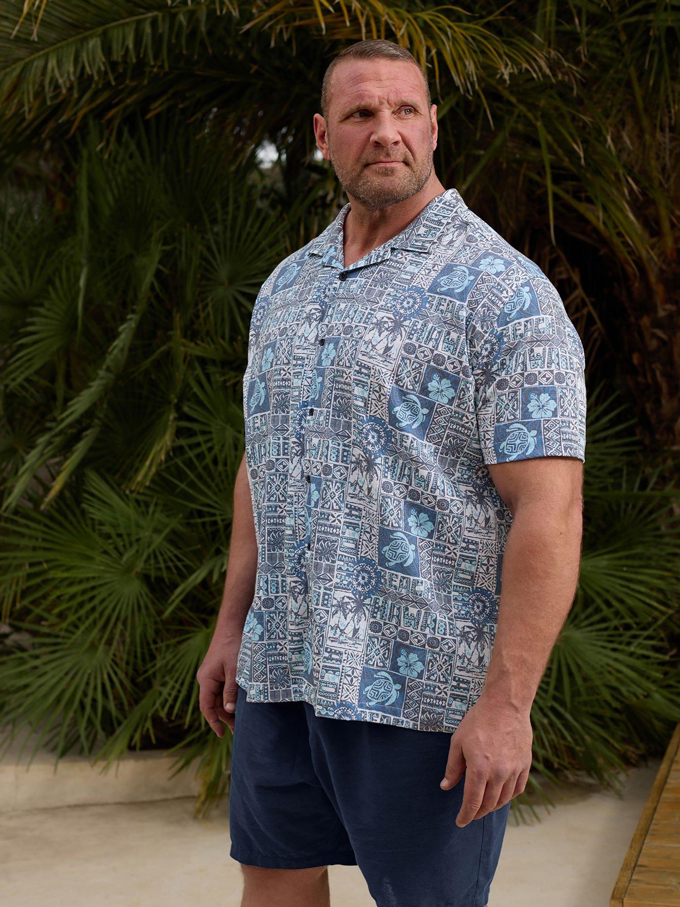 Image 1 of 4 of BadRhino Seersucker Turtle Short Sleeve Shirt - Blue