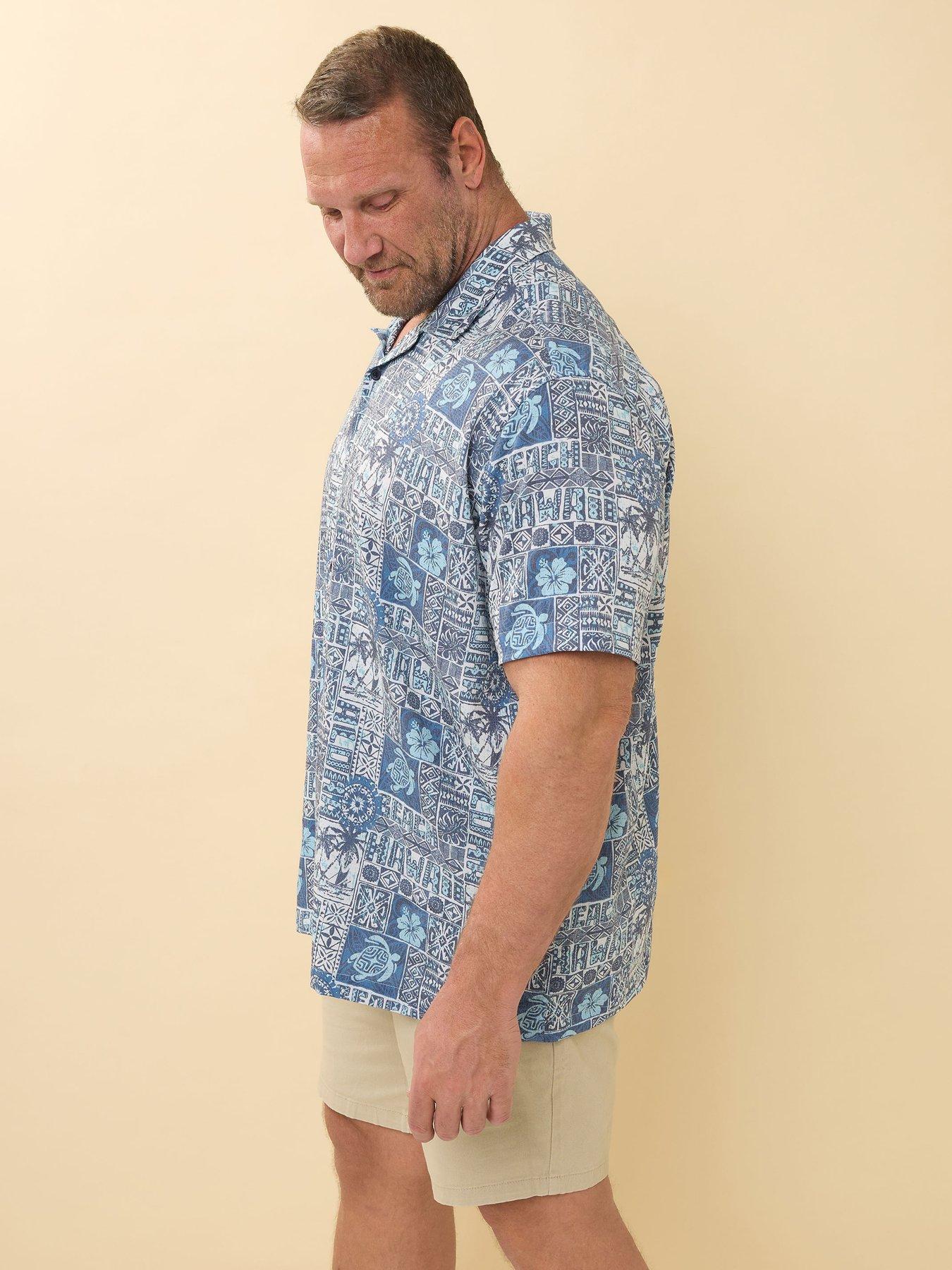 Image 4 of 4 of BadRhino Seersucker Turtle Short Sleeve Shirt - Blue