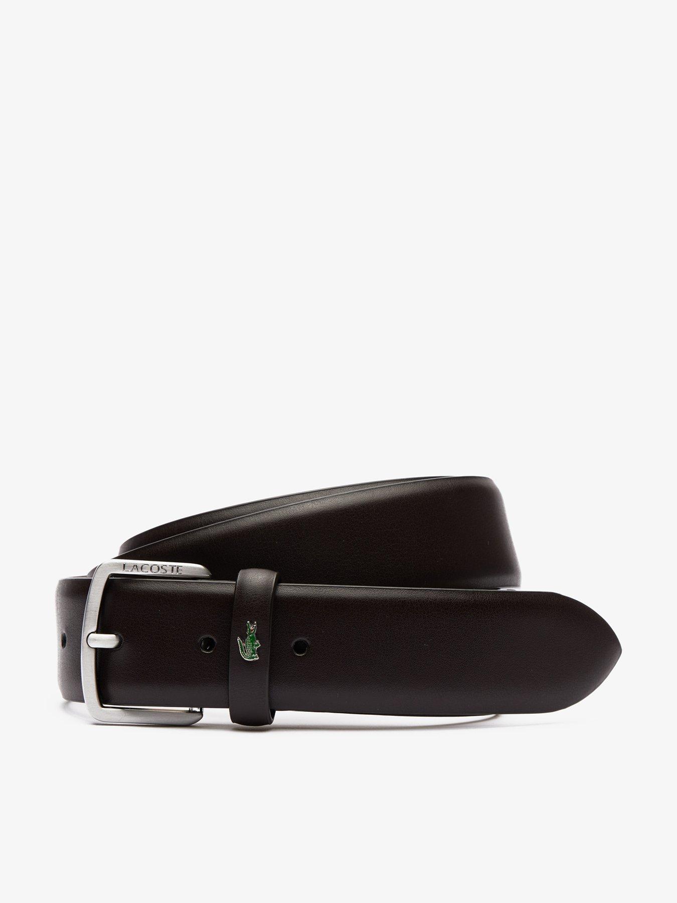 Image 1 of 4 of Lacoste Classic Leather Belt - Brown