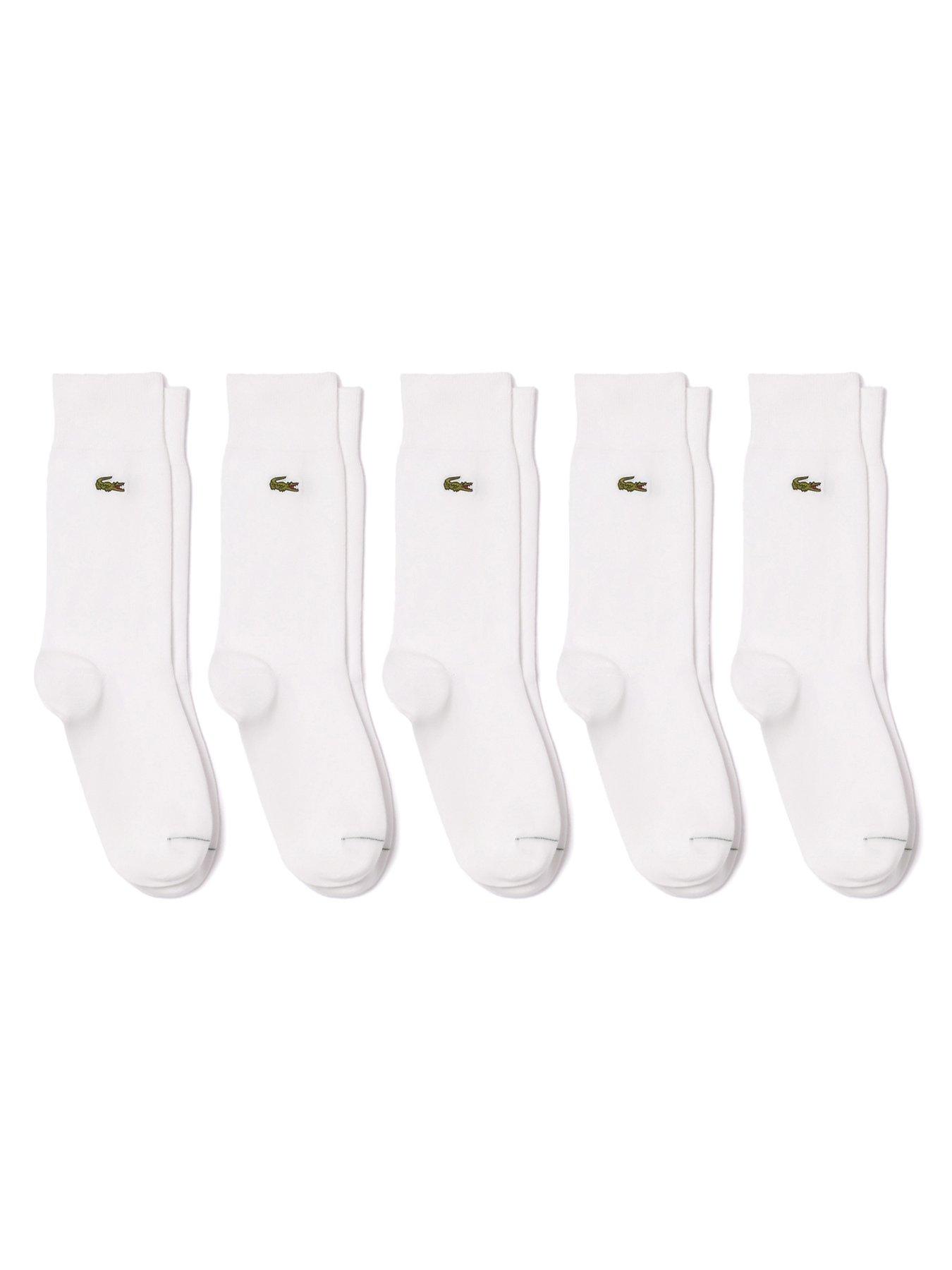undefined Lacoste 5 Pack Ankle Socks- White