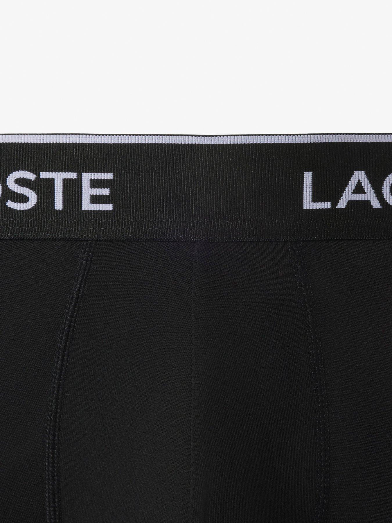 Image 3 of 3 of Lacoste 3 Pack Cotton Trunks- Black
