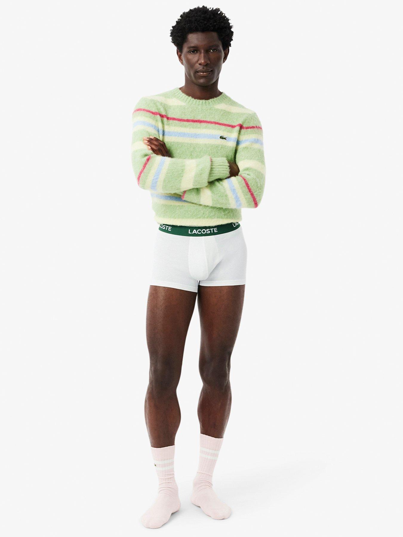 Image 3 of 4 of Lacoste 3 Pack Cotton Trunks - White Multi