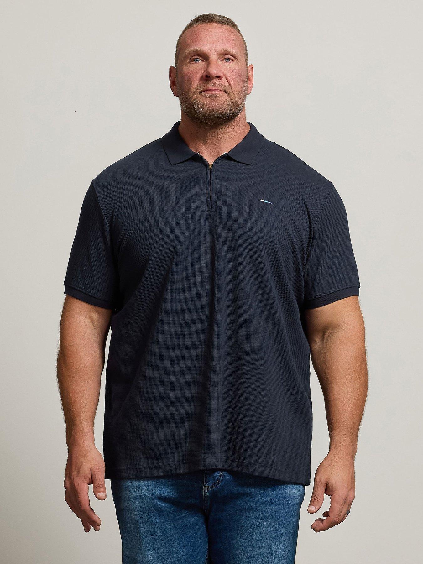 undefined Badrhino Waffle Texture Zip Polo Shirt