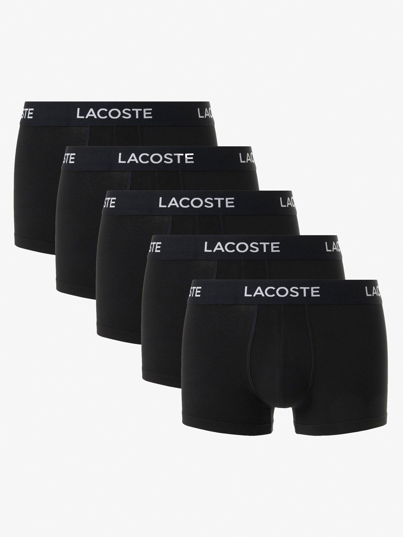 Lacoste 5 Pack Cotton Trunks- Black