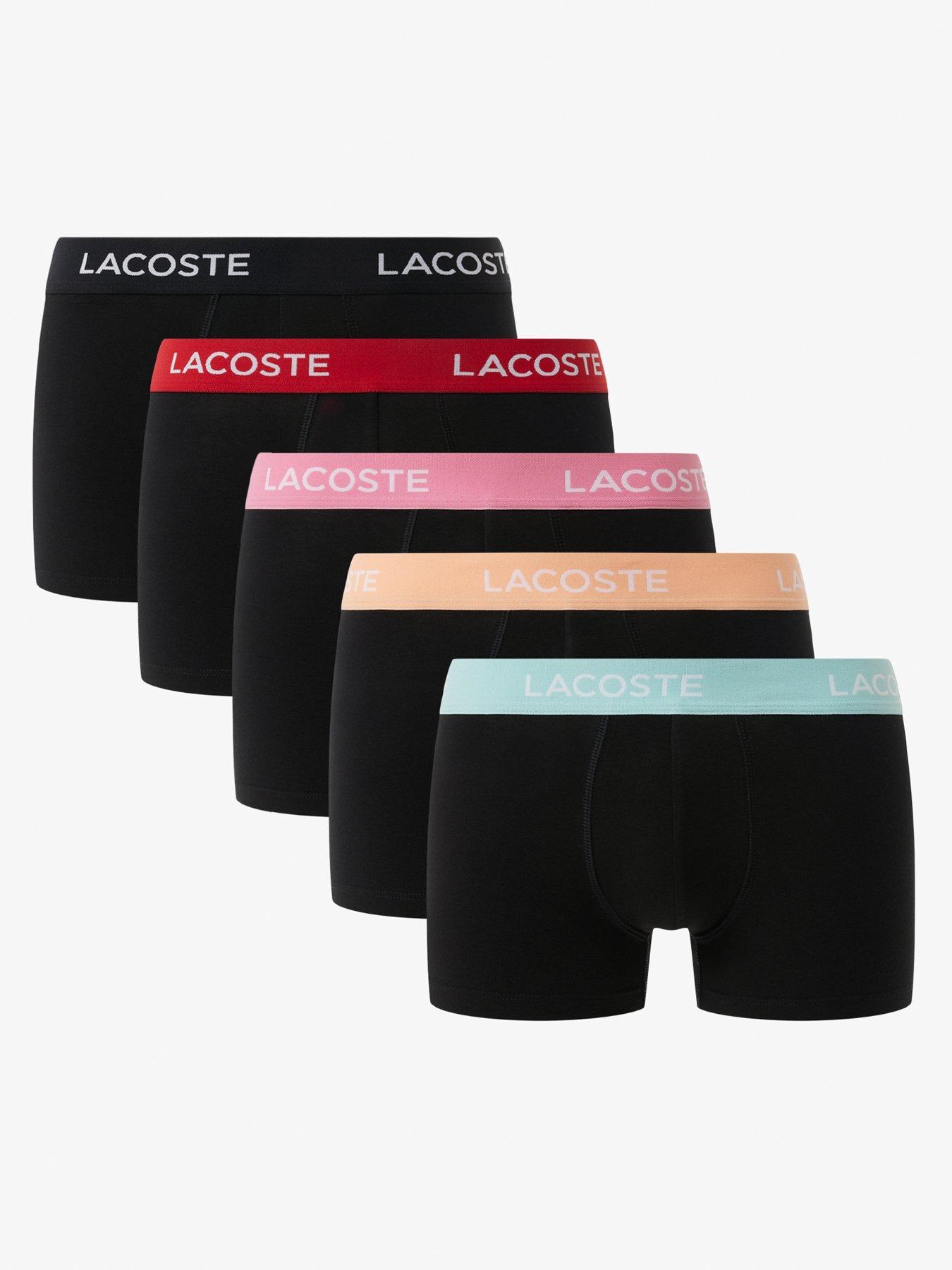 Lacoste 5 Pack Cotton Trunks- Black Multi