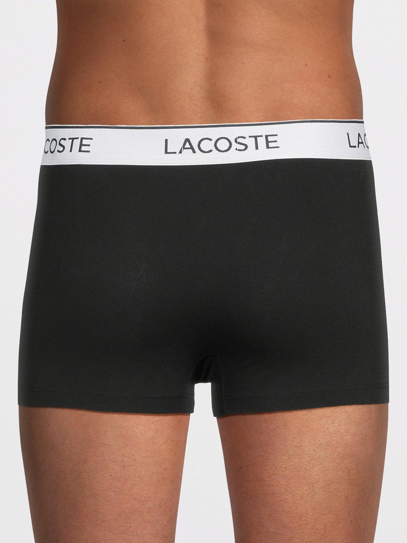 Image 3 of 3 of Lacoste 3 Pack Cotton Trunks- Black