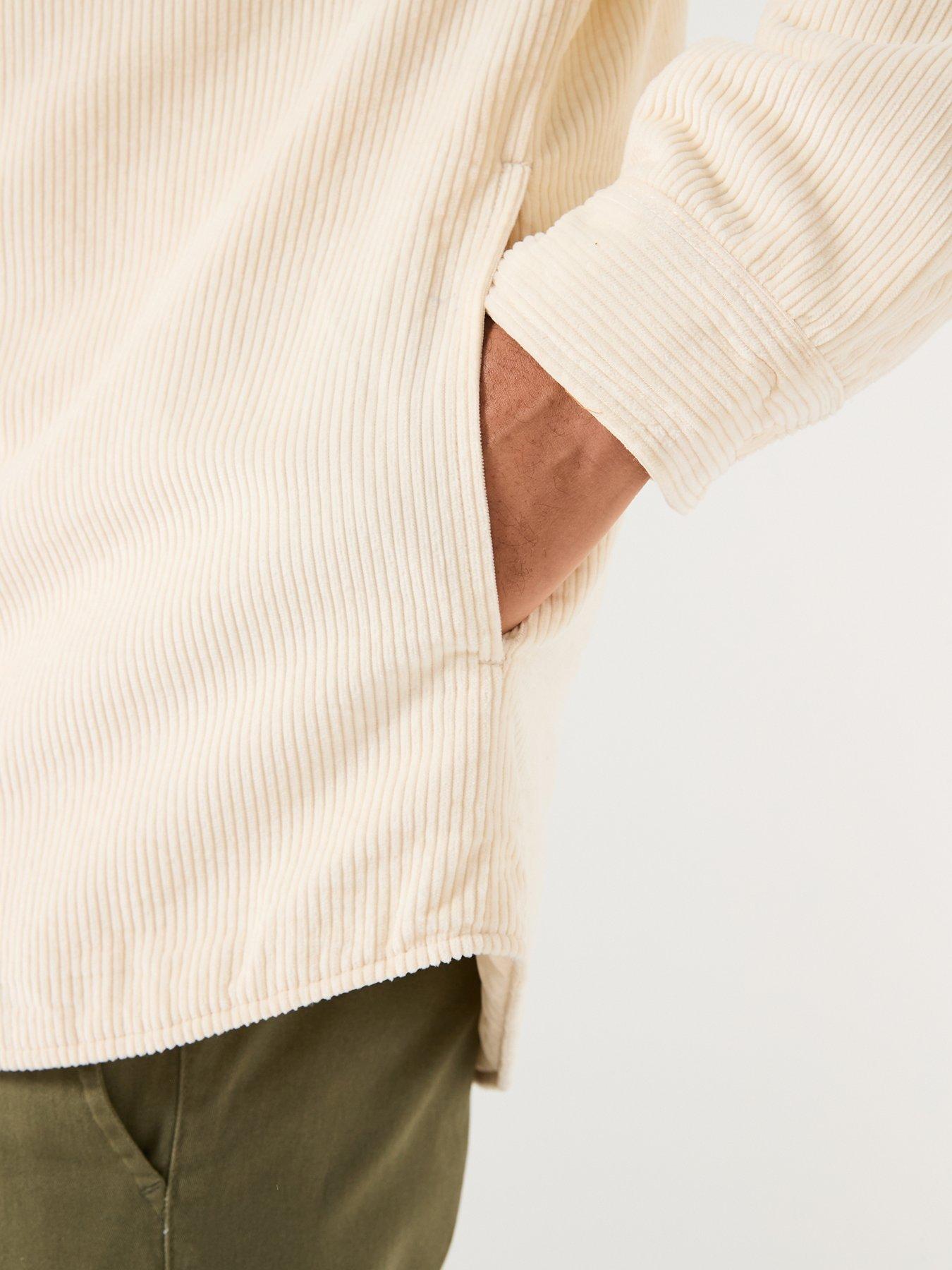 Lacoste Quilted Corduroy Overshirt- Cream | Very
