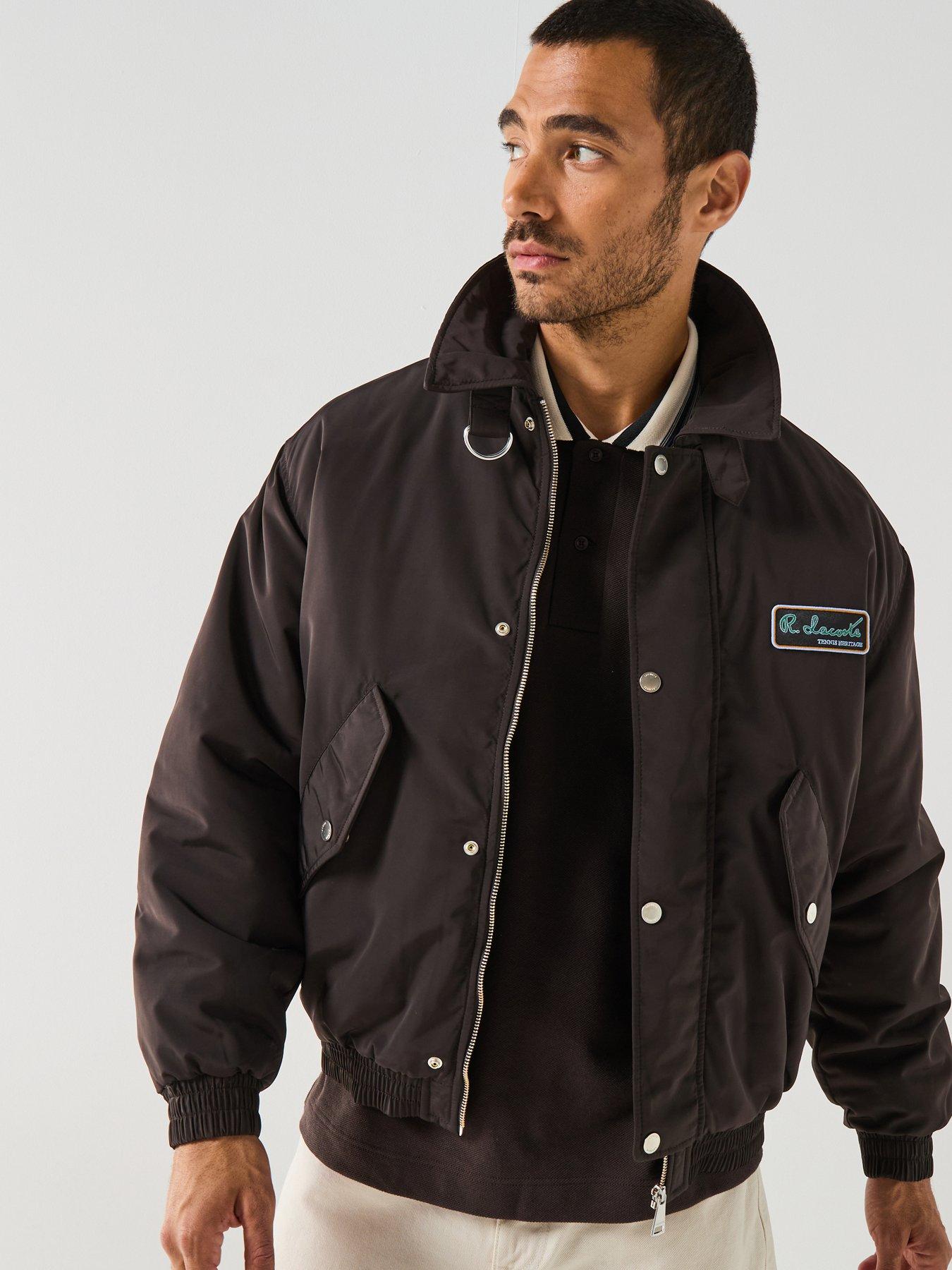 Lacoste Heavyweight Padded Bomber Jacket- Brown