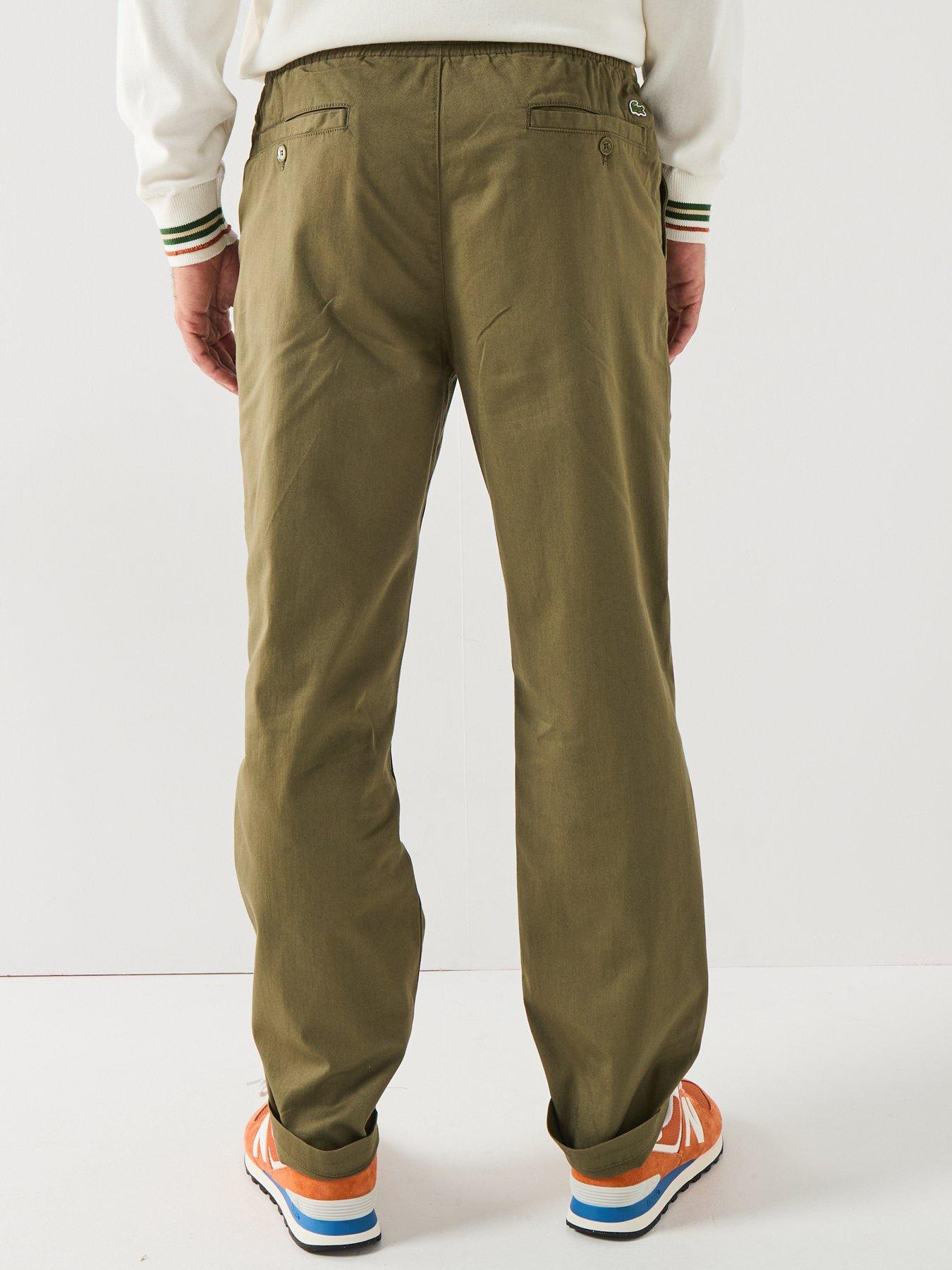 Lacoste Elastic Waist Stretch Chino Trousers- Green Very