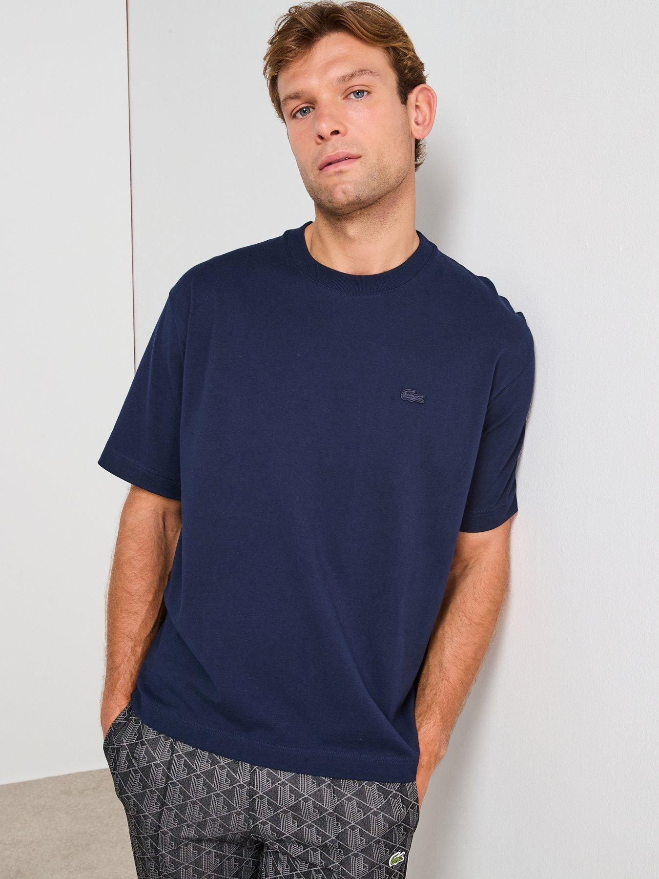 Lacoste Loose Fit Heavy Cotton Jersey T-Shirt, Navy, Size S, Men