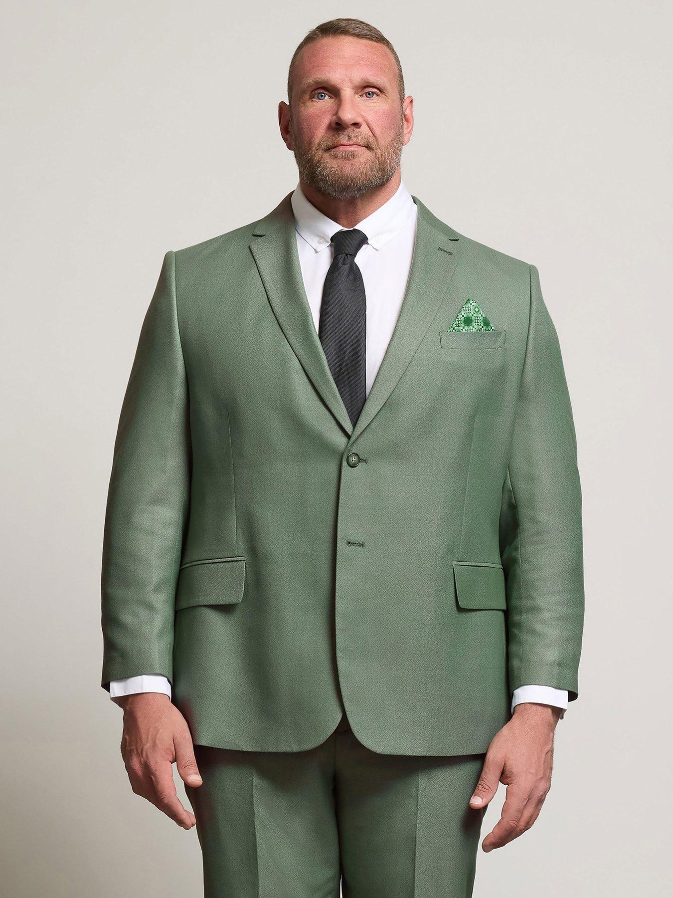 undefined Textured Suit Jacket Long - Green
