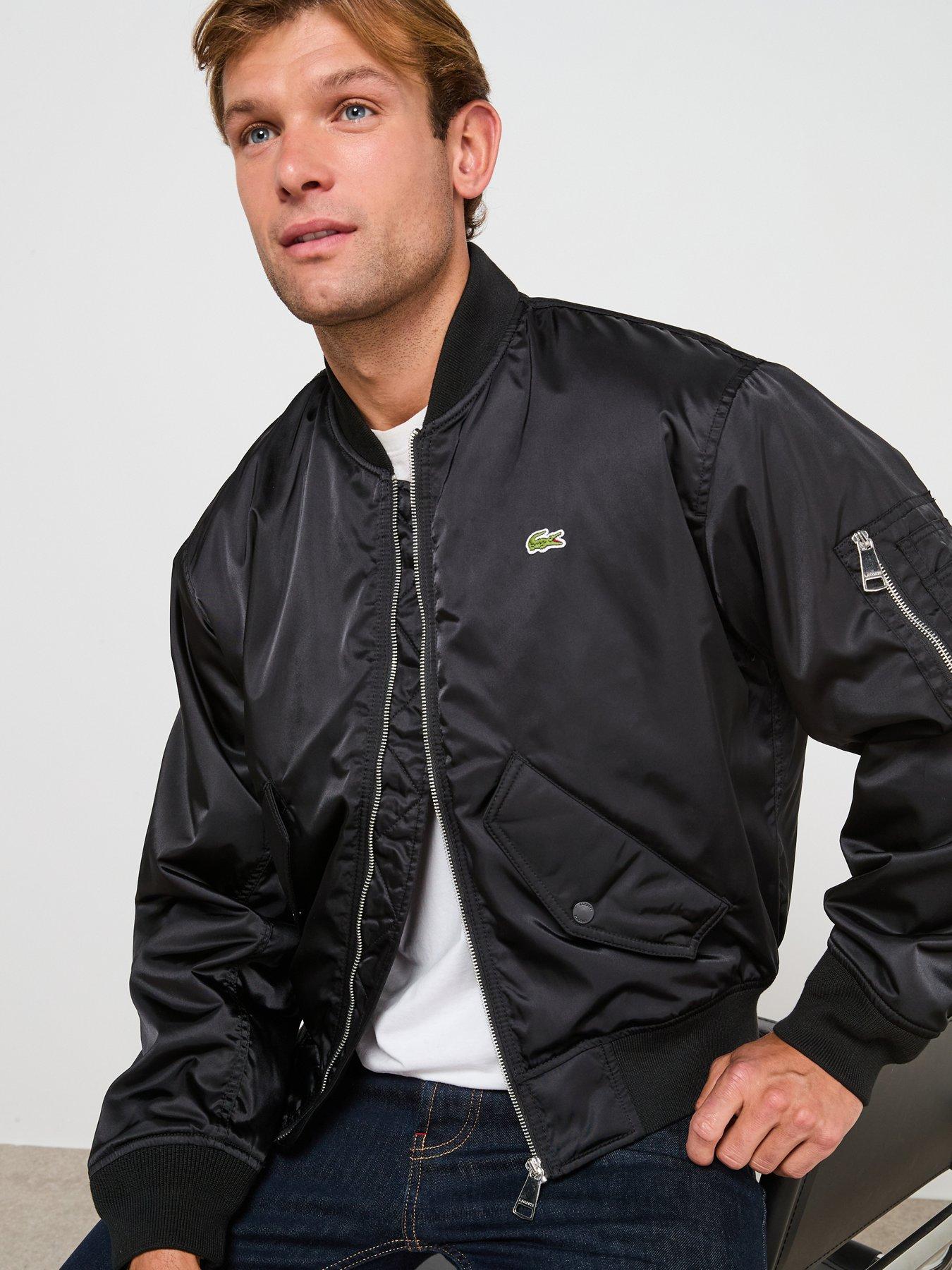 Lacoste Showerproof Padded Bomber Jacket- Black