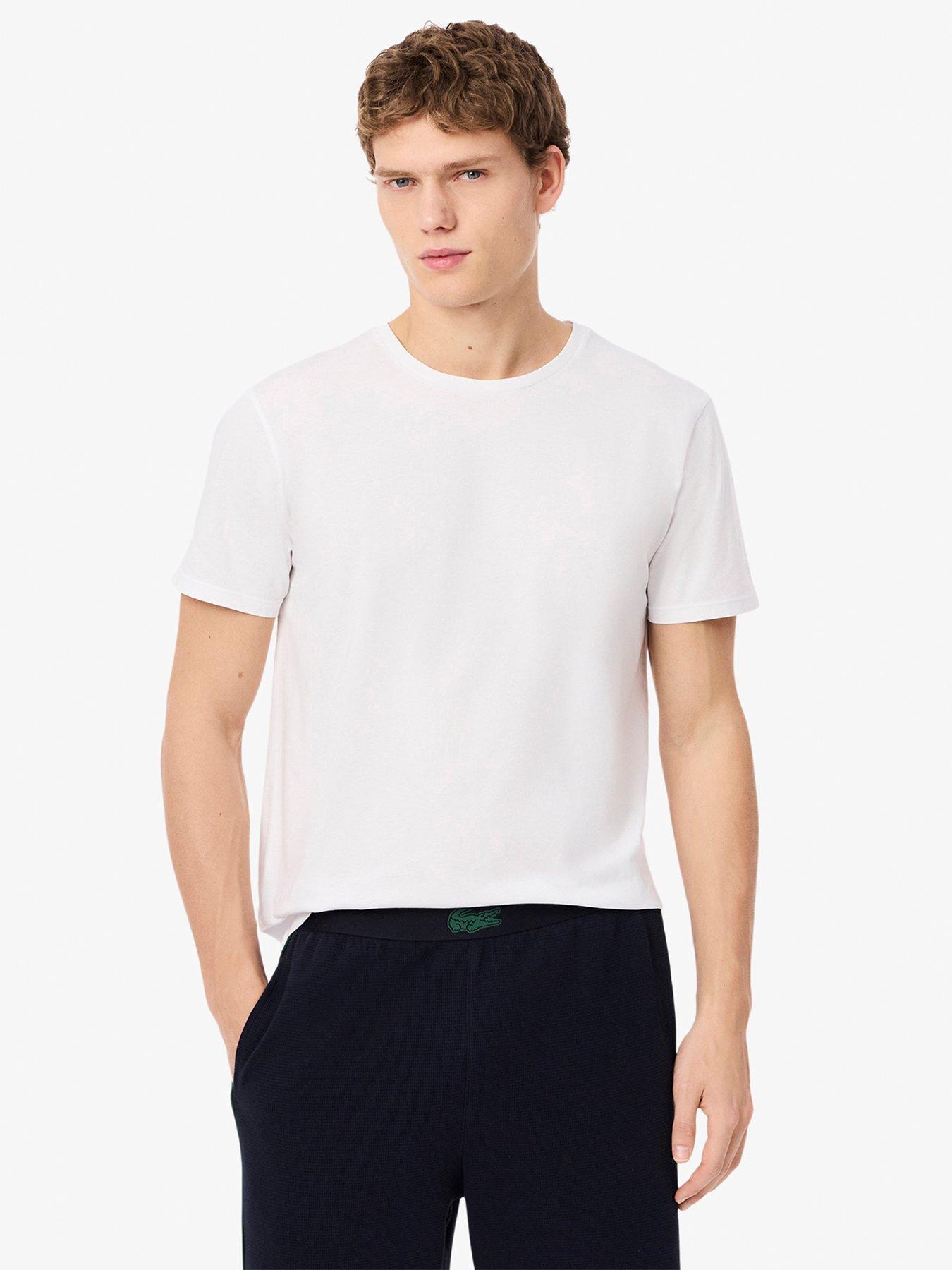 Image 4 of 6 of Lacoste Standard Fit 3 Pack T-shirts - White