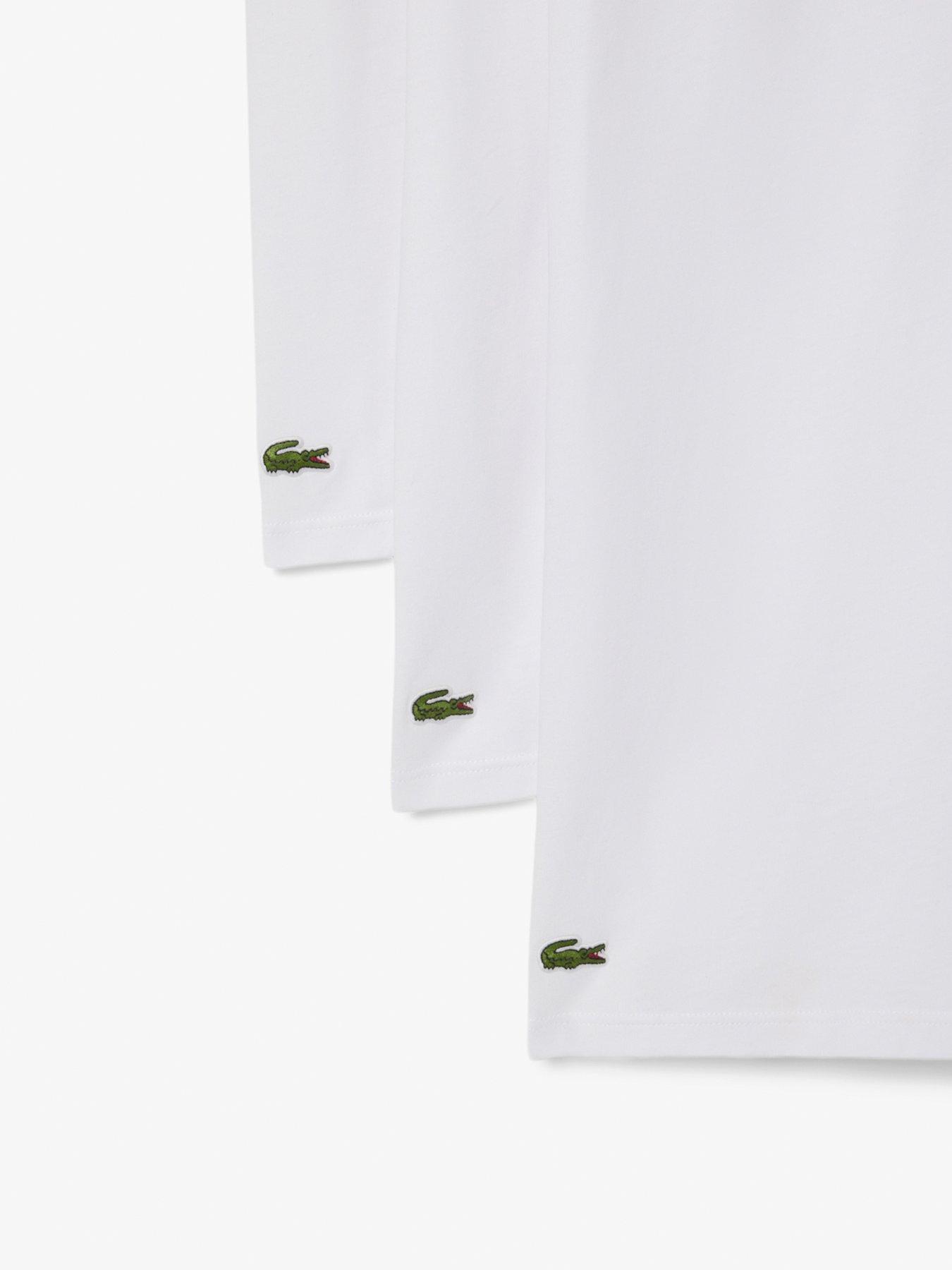 Image 6 of 6 of Lacoste Standard Fit 3 Pack T-shirts - White