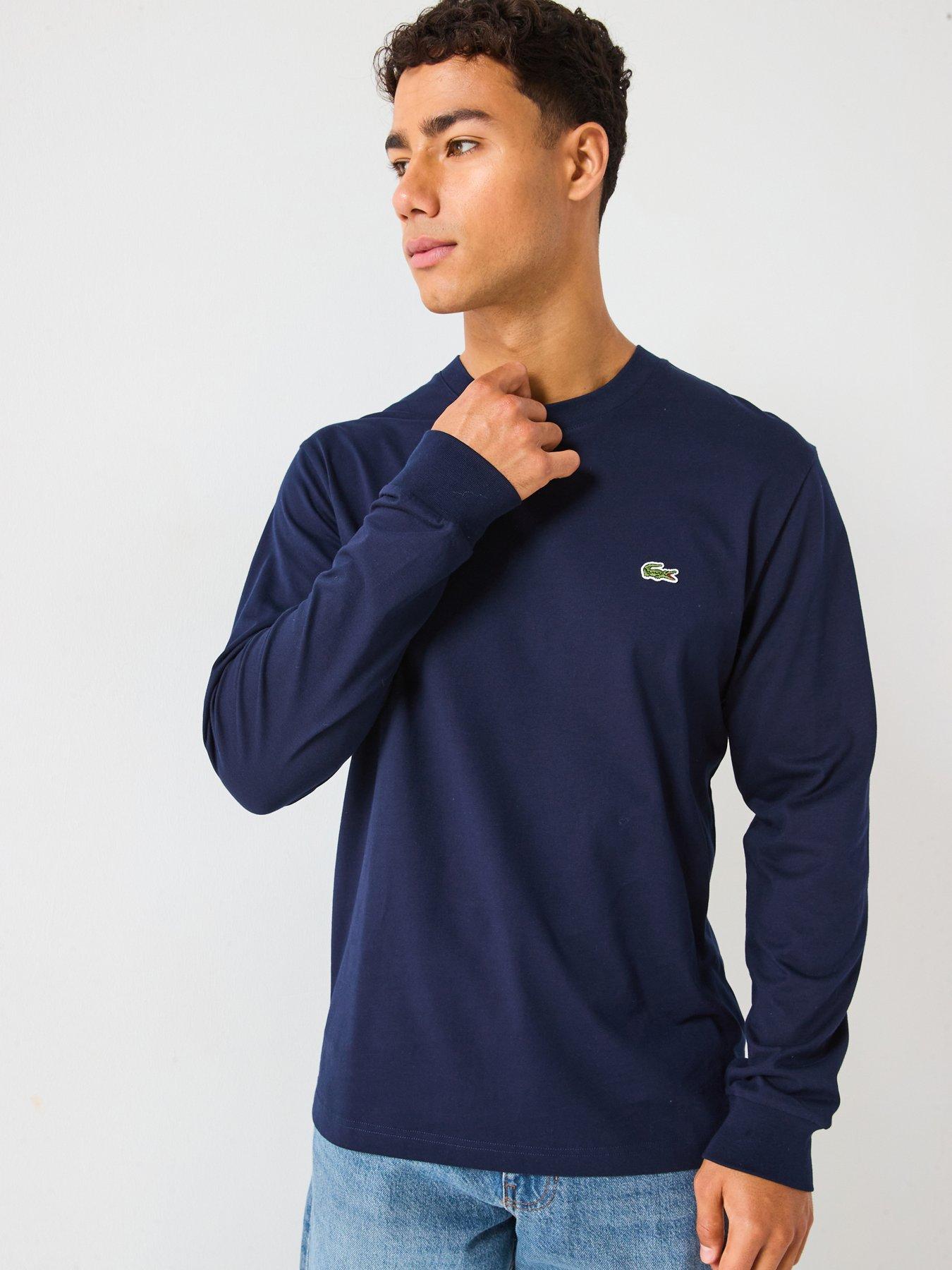 Lacoste Long Sleeved Cotton T-shirt- Navy