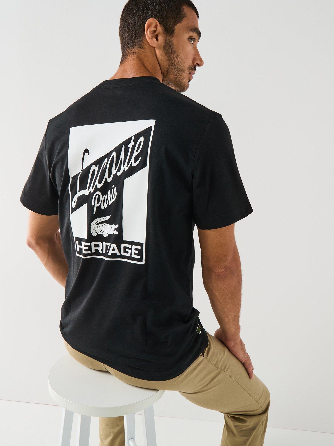 undefined Lacoste Regular Fit Heavy Jersey Backprint T-shirt- Black