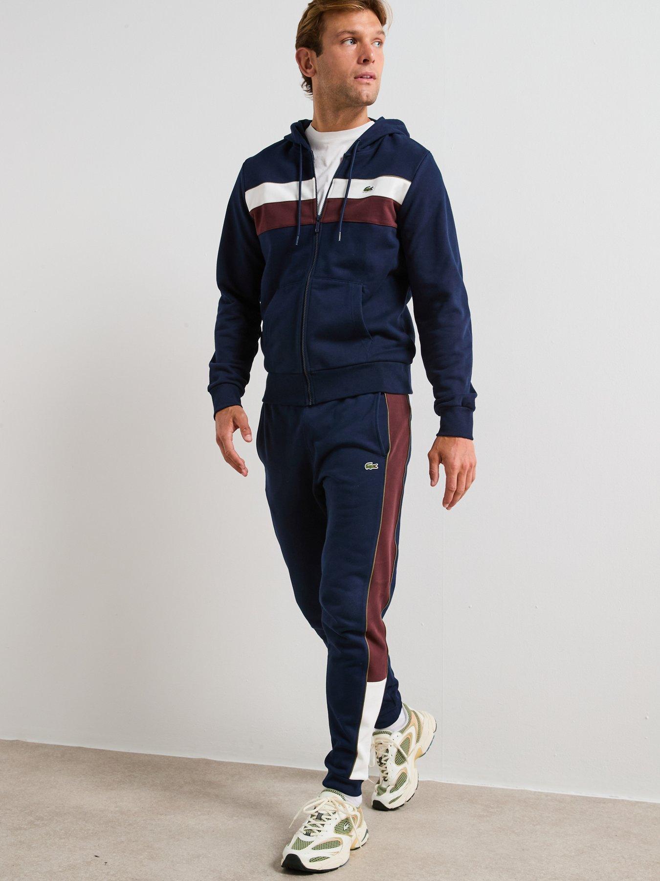 Image 3 of 6 of Lacoste Tapered Fit Colour Block Sweatpants - Navy