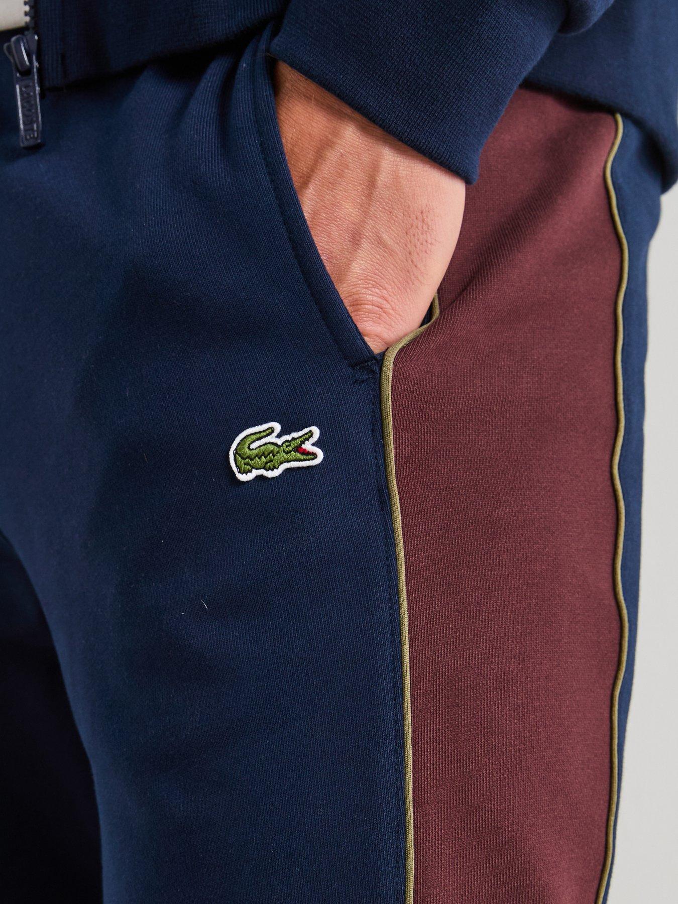 Image 6 of 6 of Lacoste Tapered Fit Colour Block Sweatpants - Navy