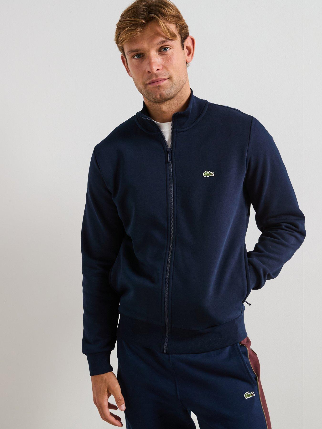 undefined Full Zip High Neck Brushed Fleece Sweatshirt- Navy