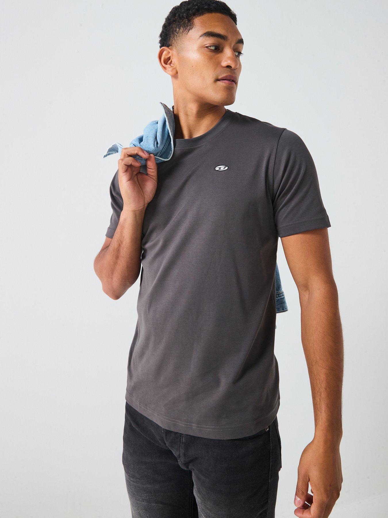 Diesel Badge D Oval T-Shirt- Grey