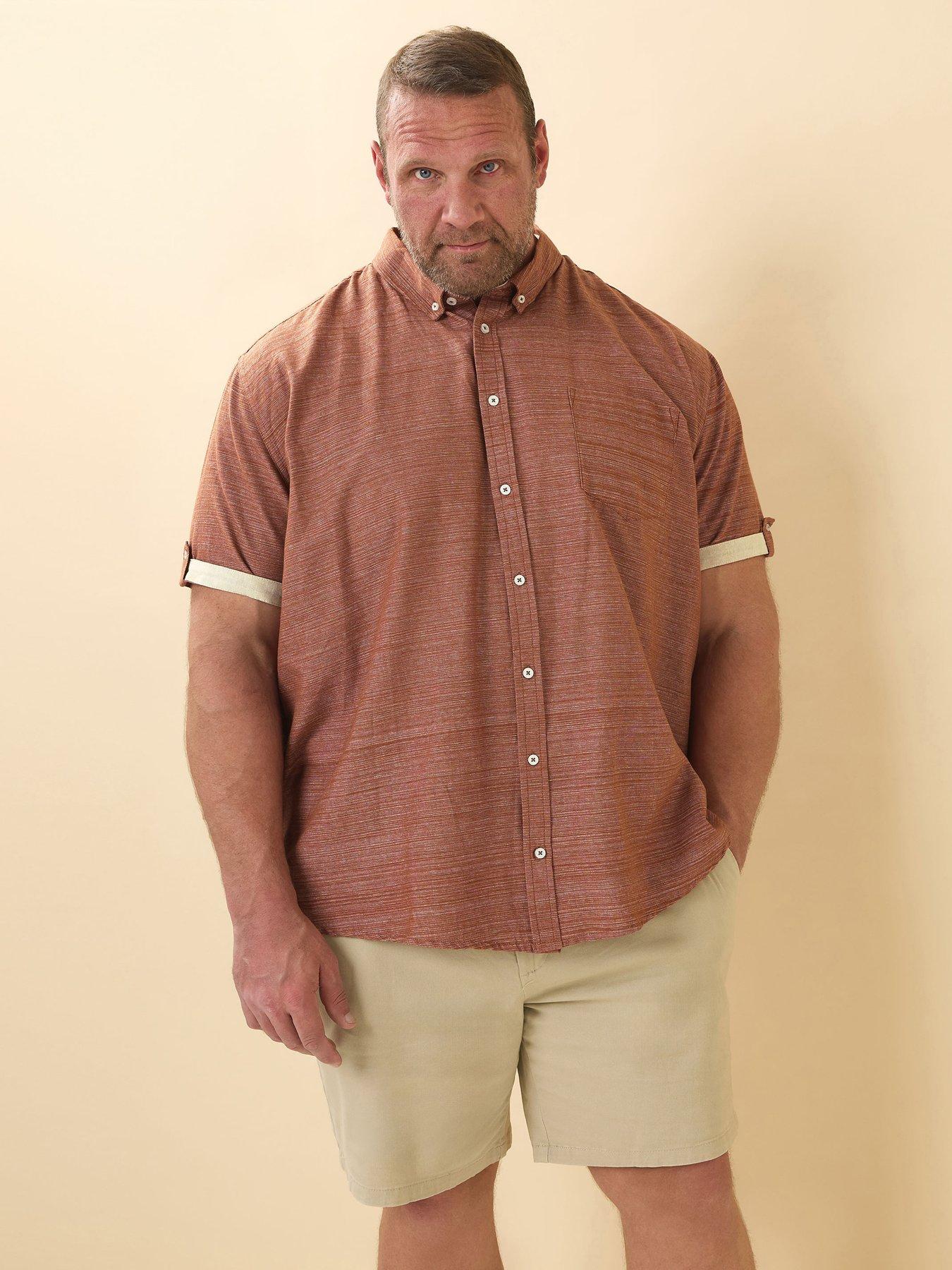 undefined Short Sleeve Slub Shirt - Orange